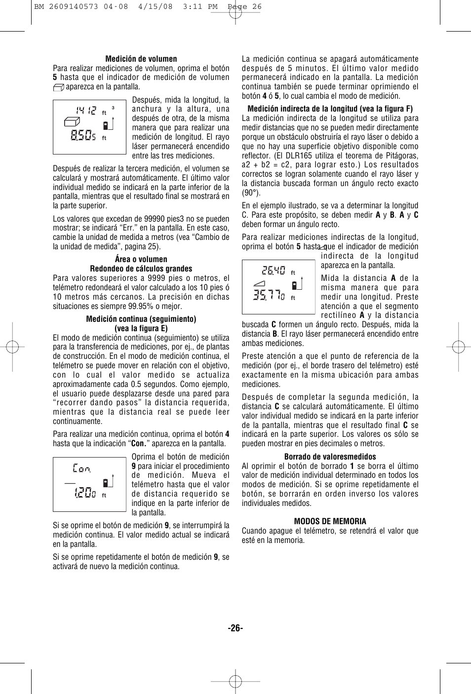 Bosch DLR165 User Manual | Page 26 / 32