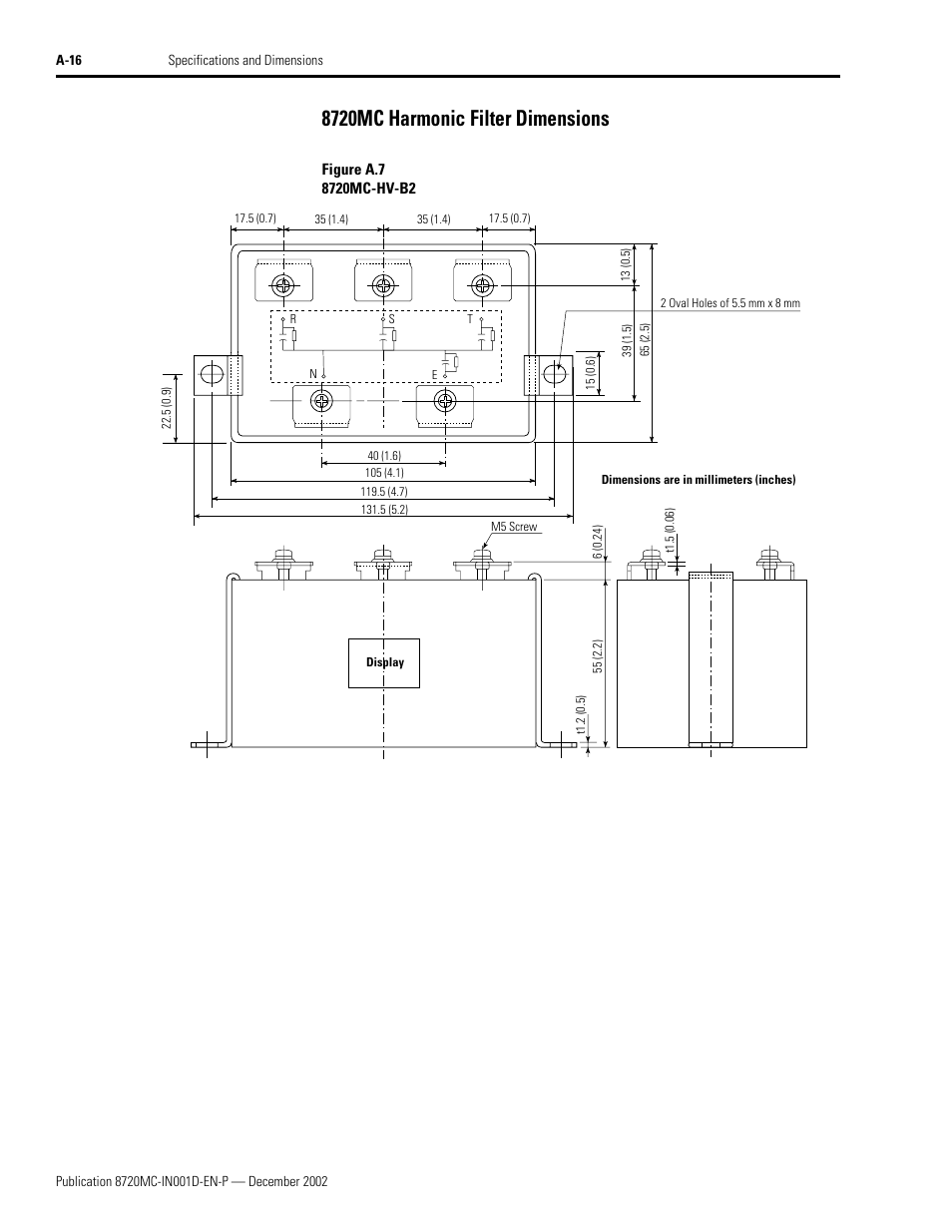 8720mc harmonic filter dimensions | Rockwell Automation 8720MC High Performance Drives Installation Manual User Manual | Page 106 / 133