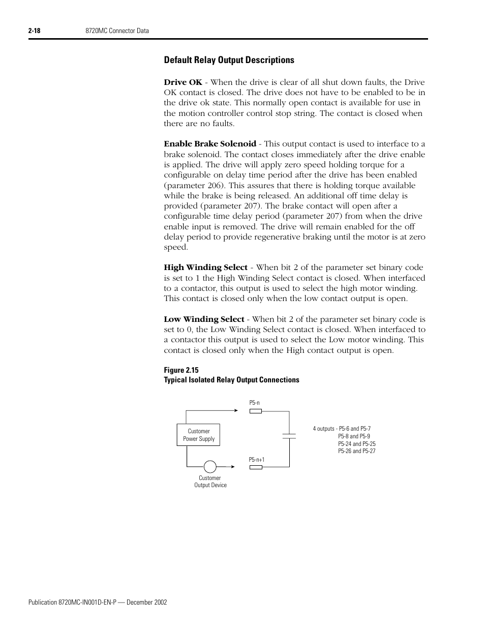 Default relay output descriptions, Default relay output descriptions -18 | Rockwell Automation 8720MC High Performance Drives Installation Manual User Manual | Page 52 / 133