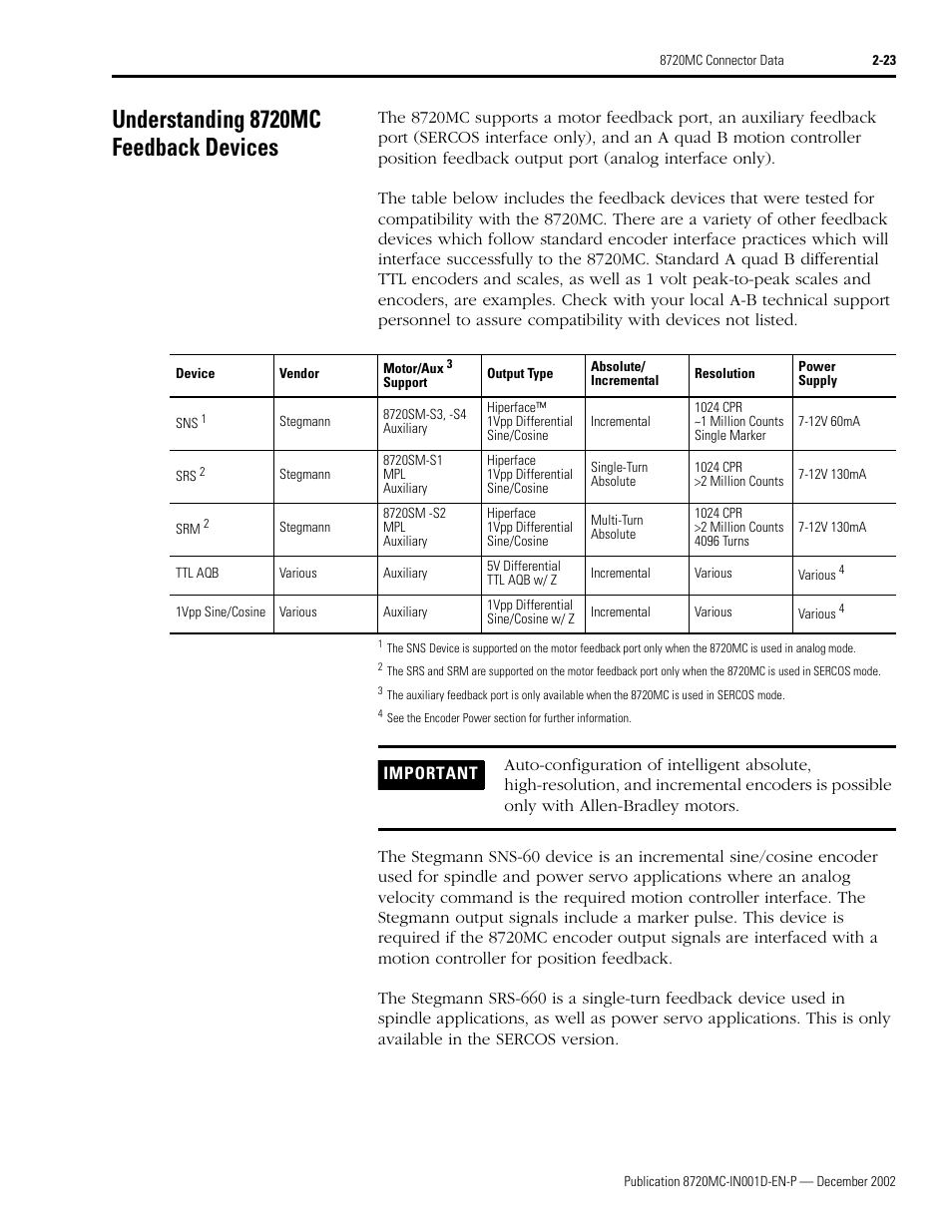 Understanding 8720mc feedback devices, Understanding 8720mc feedback devices -23 | Rockwell Automation 8720MC High Performance Drives Installation Manual User Manual | Page 57 / 133