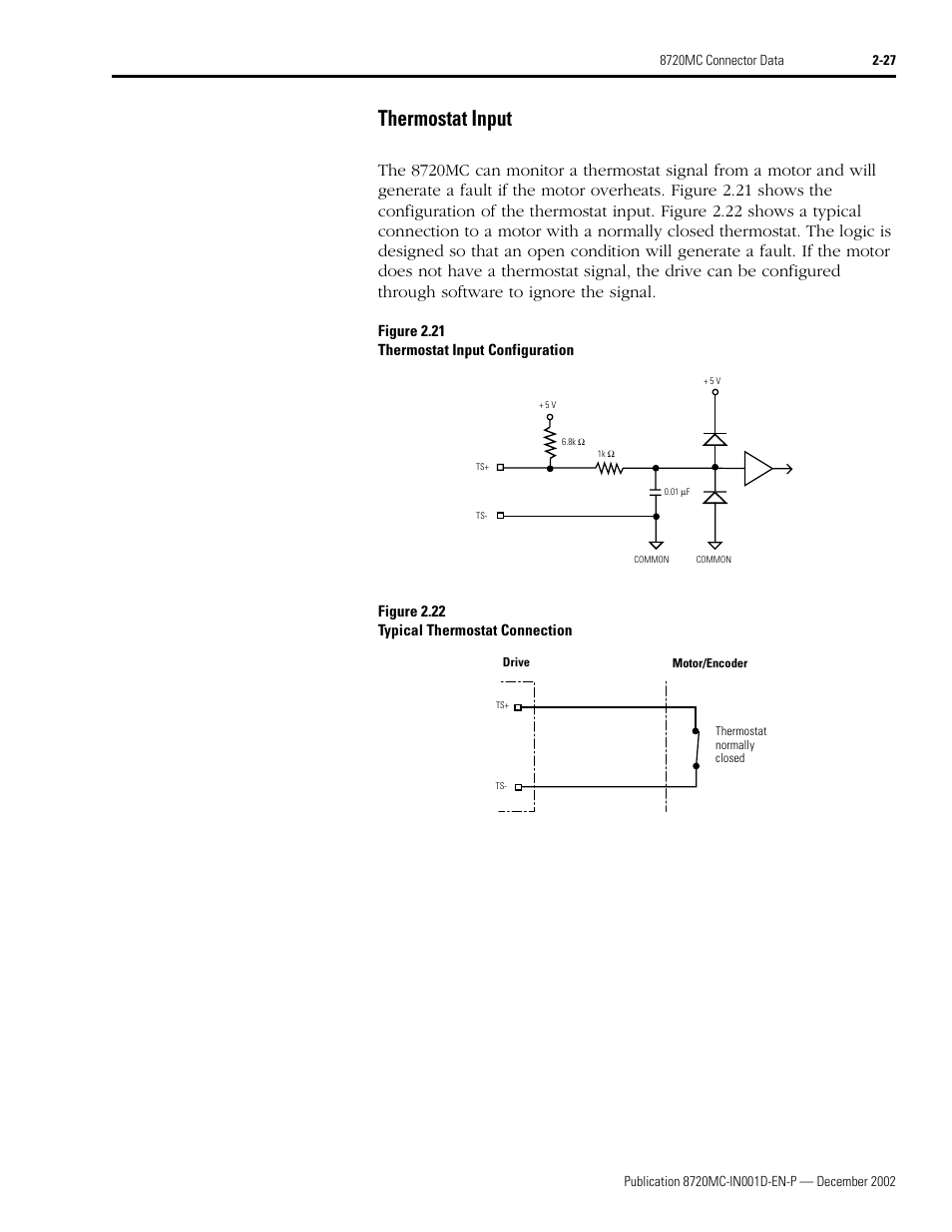 Thermostat input, Thermostat input -27 | Rockwell Automation 8720MC High Performance Drives Installation Manual User Manual | Page 61 / 133