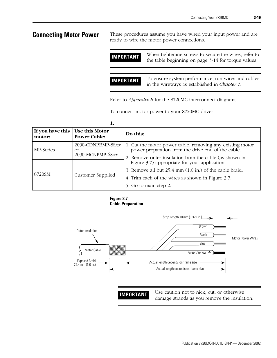 Connecting motor power, Connecting motor power -19 | Rockwell Automation 8720MC High Performance Drives Installation Manual User Manual | Page 81 / 133