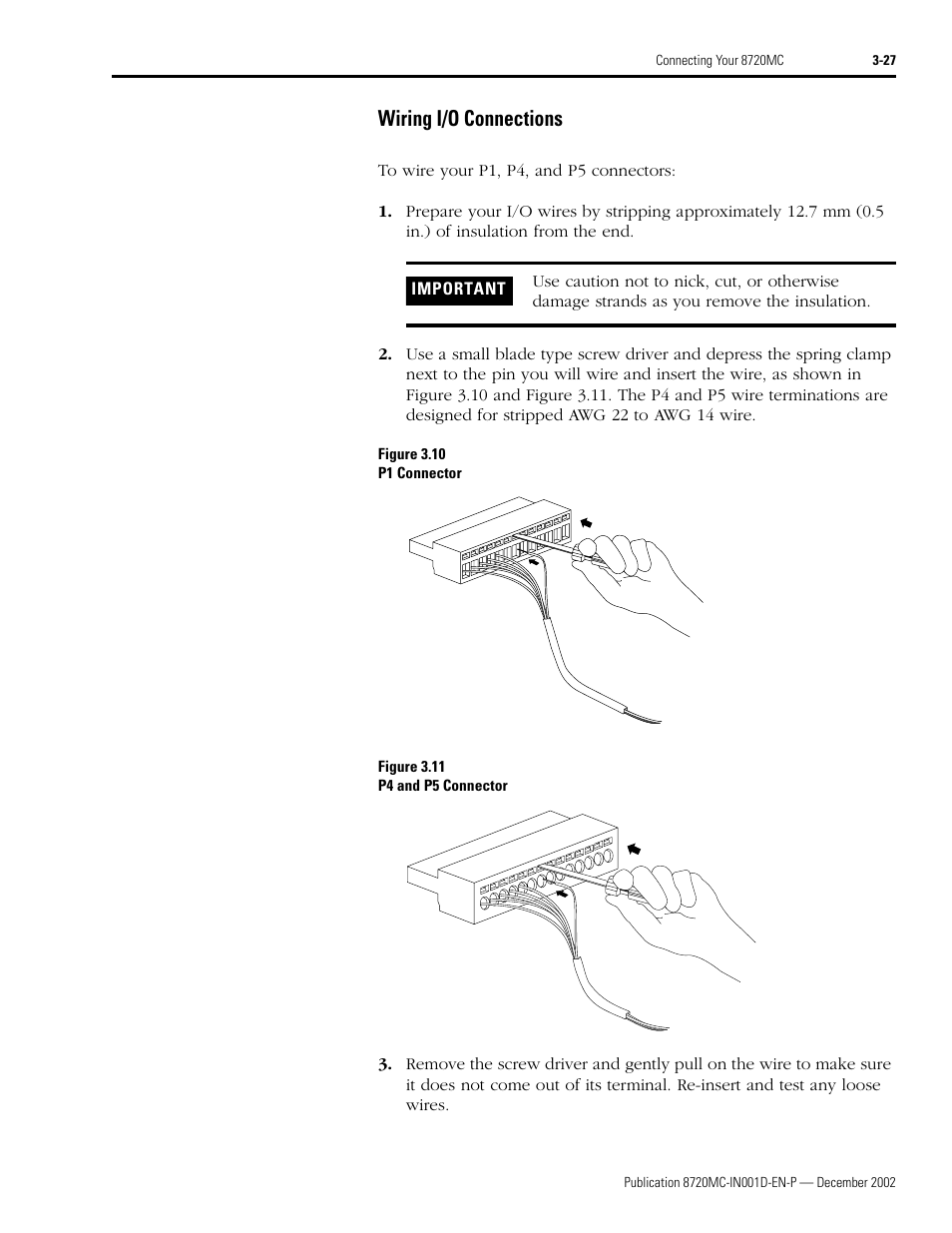 Wiring i/o connections, Wiring i/o connections -27 | Rockwell Automation 8720MC High Performance Drives Installation Manual User Manual | Page 89 / 133