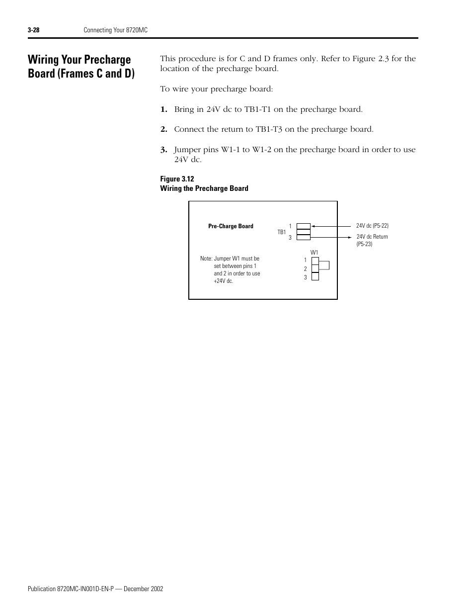 Wiring your precharge board (frames c and d), Wiring your precharge board (frames c and d) -28 | Rockwell Automation 8720MC High Performance Drives Installation Manual User Manual | Page 90 / 133