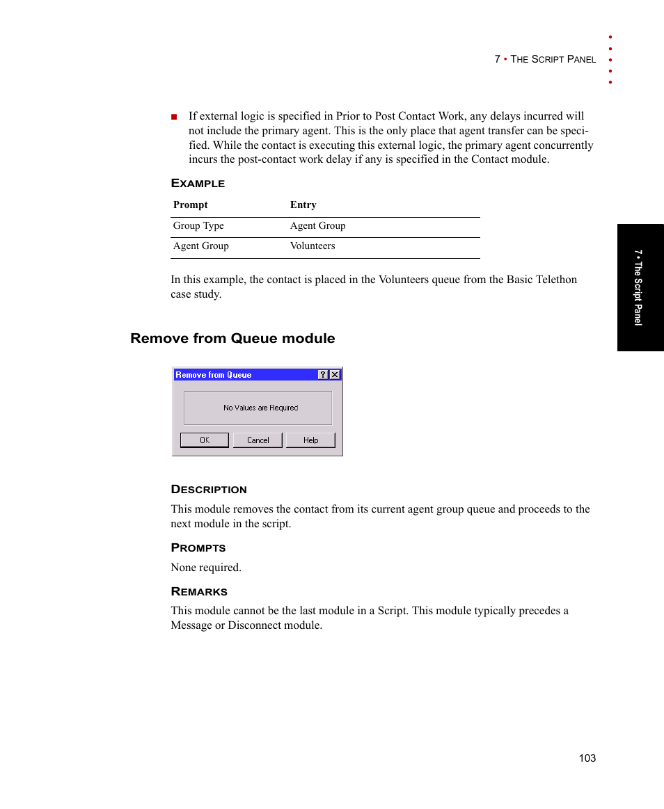 Remove from queue module | Rockwell Automation Arena Contact Center Edition Users Guide User Manual | Page 111 / 204