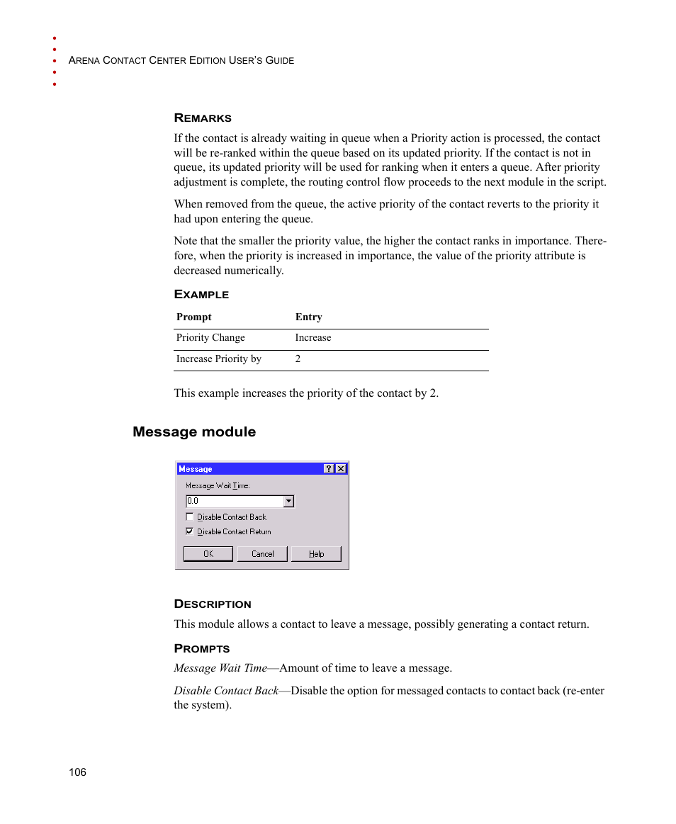 Message module | Rockwell Automation Arena Contact Center Edition Users Guide User Manual | Page 114 / 204