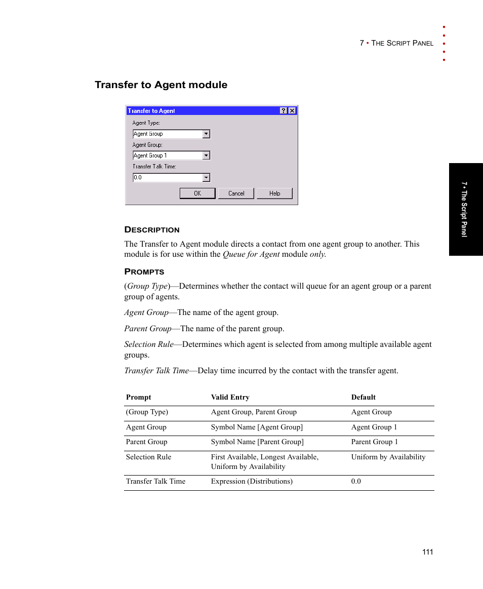 Transfer to agent module | Rockwell Automation Arena Contact Center Edition Users Guide User Manual | Page 119 / 204