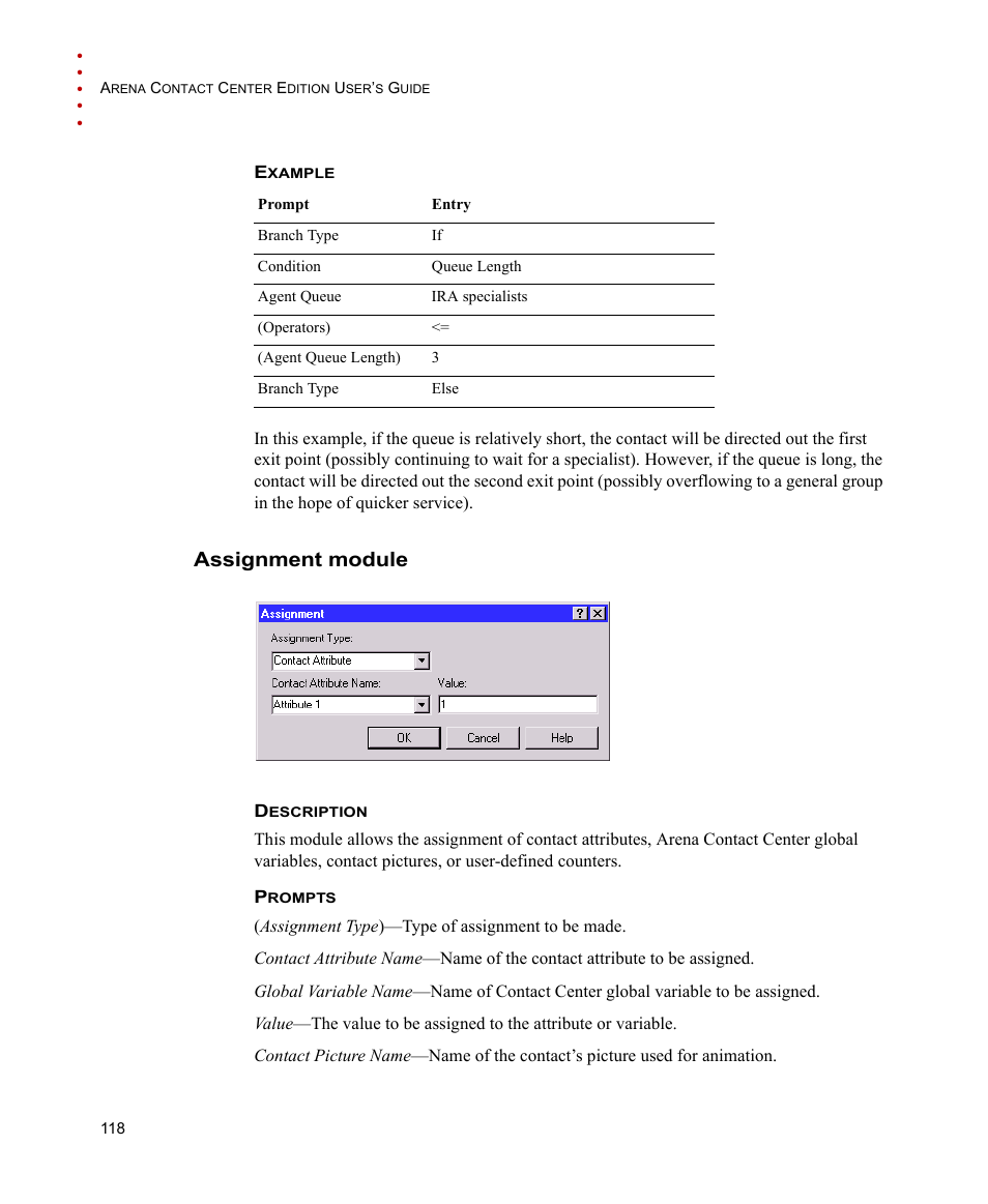 Assignment module | Rockwell Automation Arena Contact Center Edition Users Guide User Manual | Page 126 / 204
