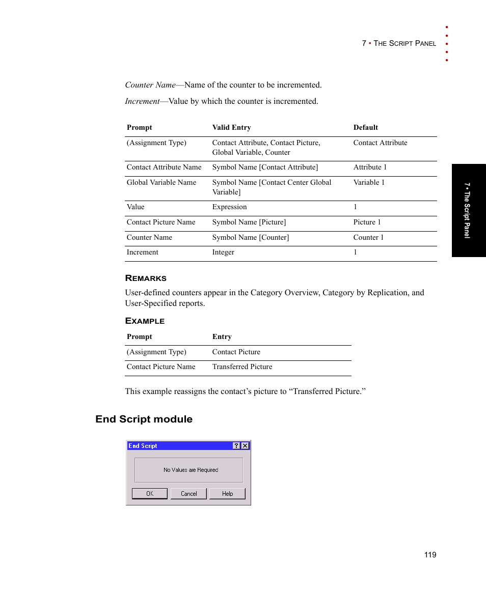 End script module | Rockwell Automation Arena Contact Center Edition Users Guide User Manual | Page 127 / 204