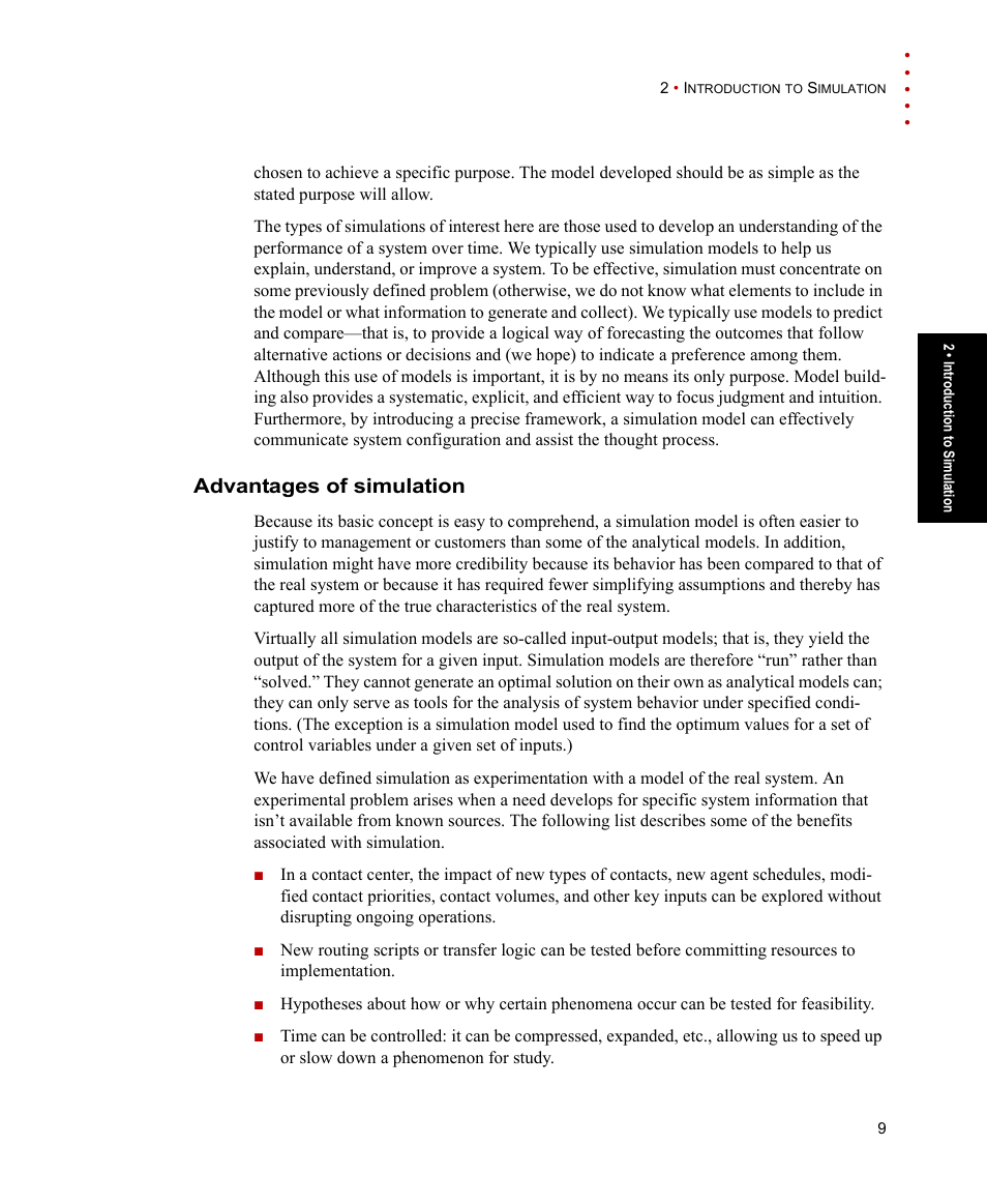 Advantages of simulation | Rockwell Automation Arena Contact Center Edition Users Guide User Manual | Page 17 / 204