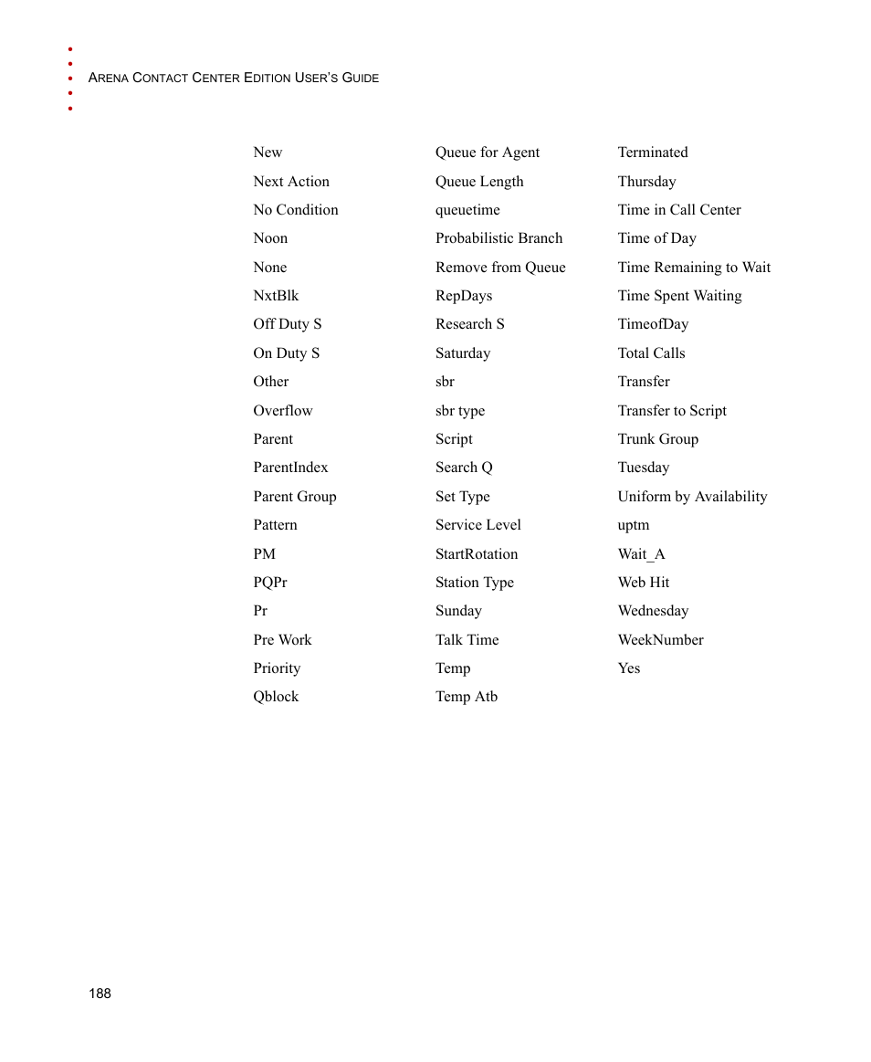 Rockwell Automation Arena Contact Center Edition Users Guide User Manual | Page 196 / 204