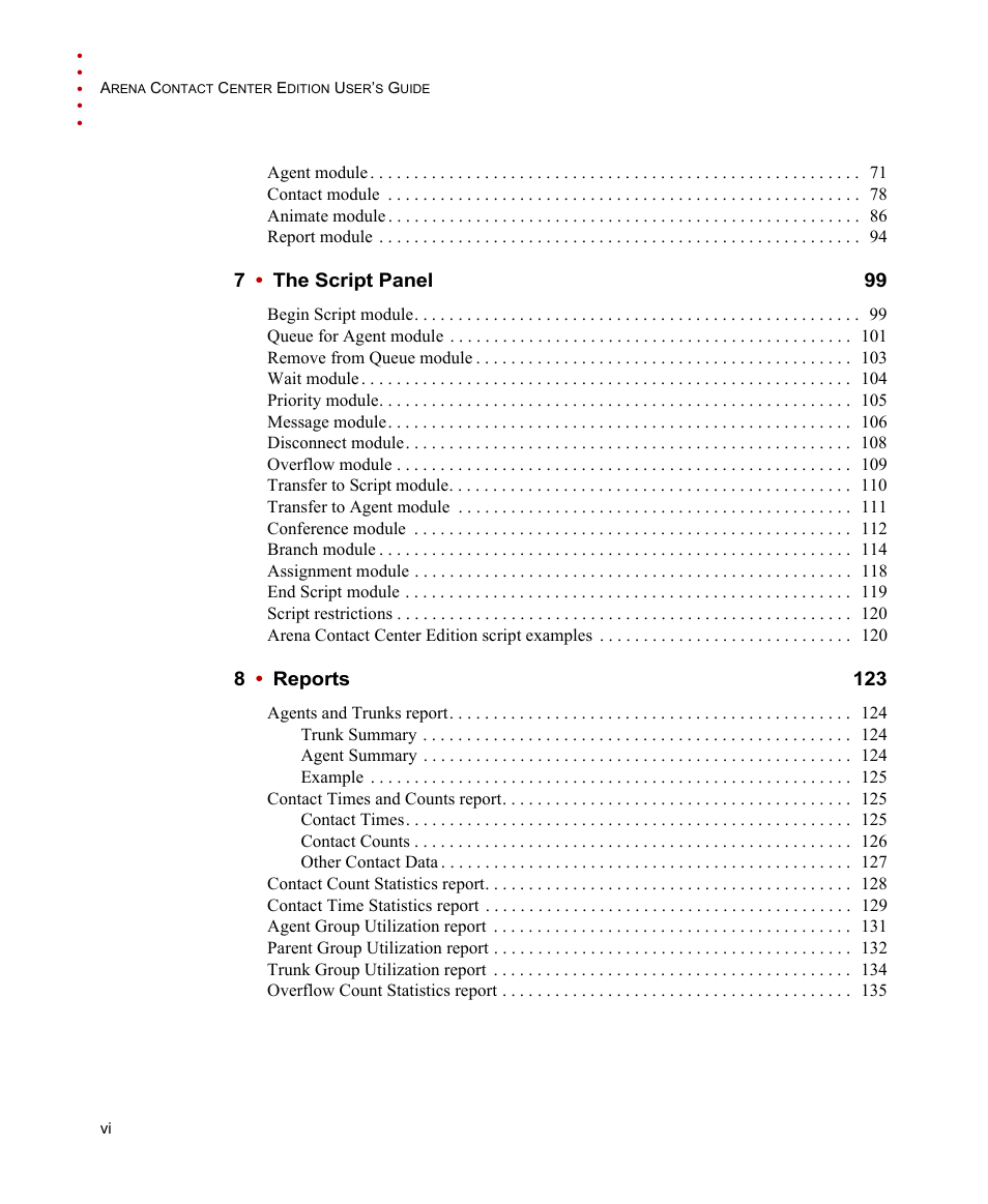 Rockwell Automation Arena Contact Center Edition Users Guide User Manual | Page 6 / 204