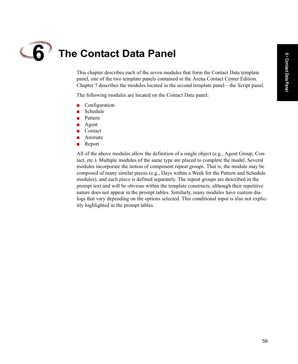 The contact data panel | Rockwell Automation Arena Contact Center Edition Users Guide User Manual | Page 67 / 204