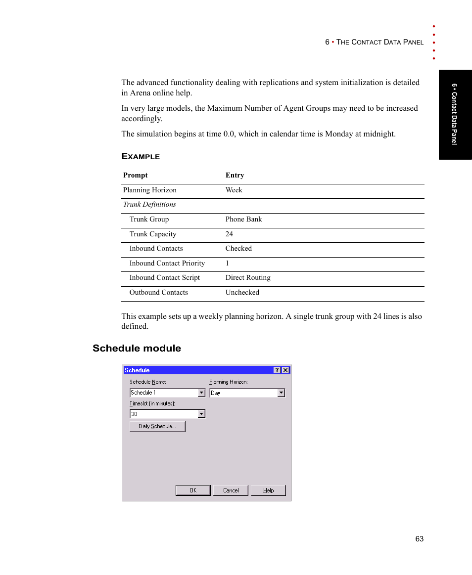 Schedule module | Rockwell Automation Arena Contact Center Edition Users Guide User Manual | Page 71 / 204