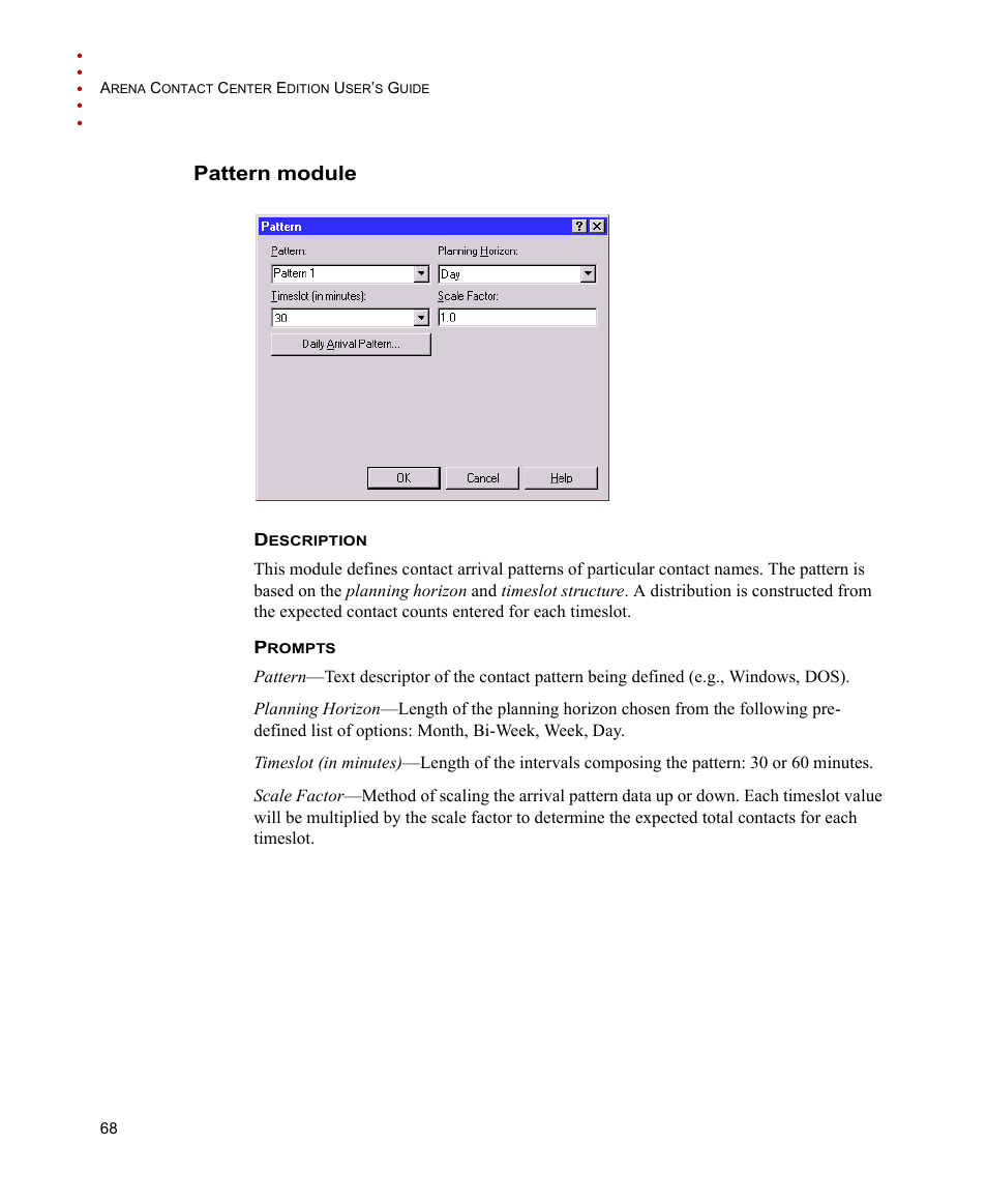 Pattern module | Rockwell Automation Arena Contact Center Edition Users Guide User Manual | Page 76 / 204