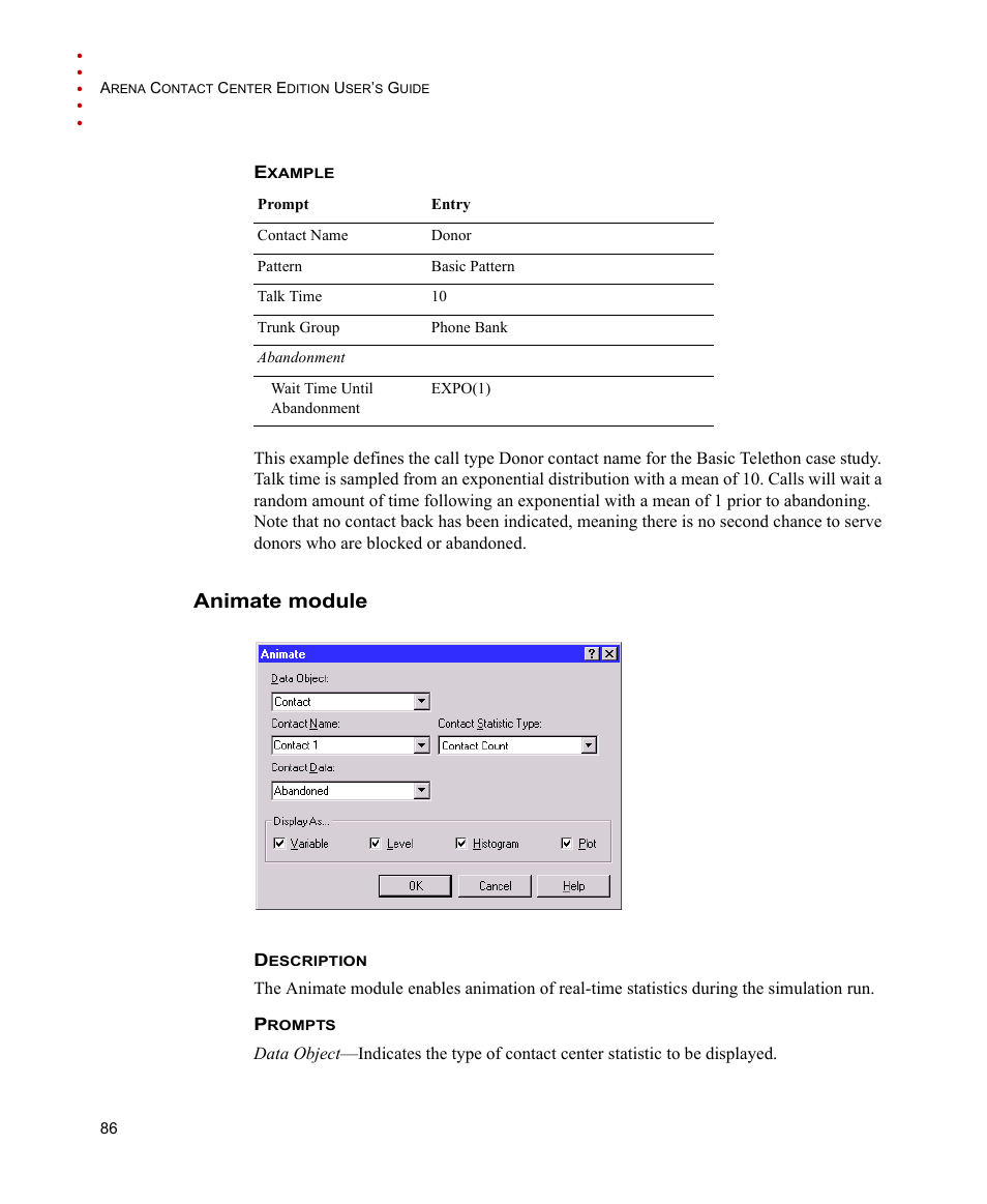 Animate module | Rockwell Automation Arena Contact Center Edition Users Guide User Manual | Page 94 / 204