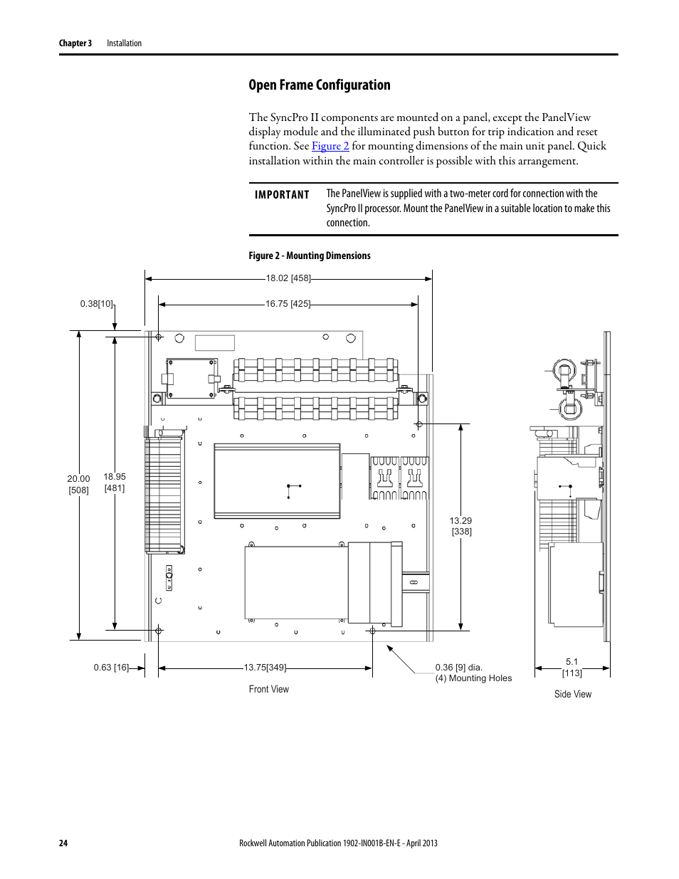 Open frame configuration | Rockwell Automation 1902 Syncpro II User Manual | Page 22 / 58