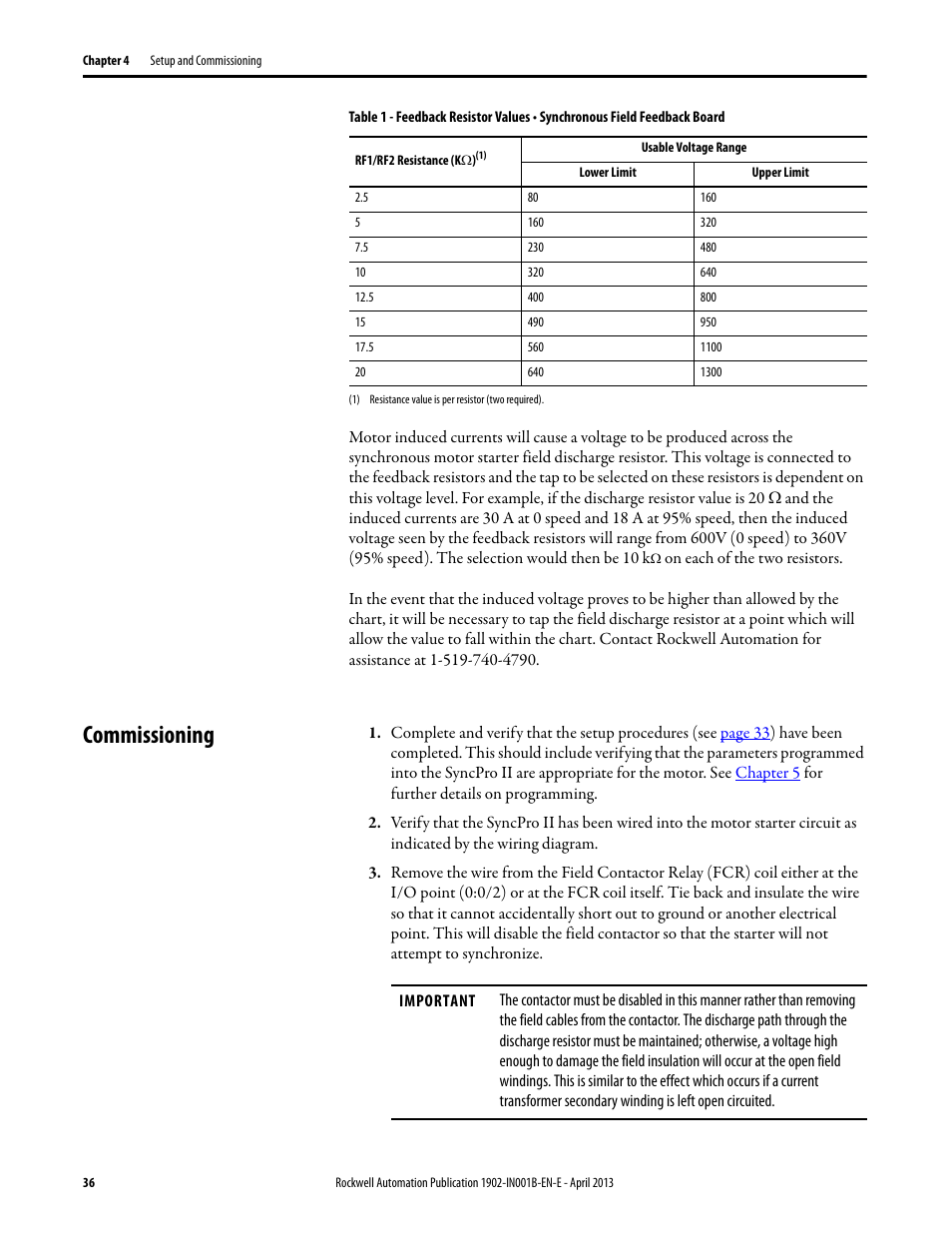 Commissioning | Rockwell Automation 1902 Syncpro II User Manual | Page 34 / 58