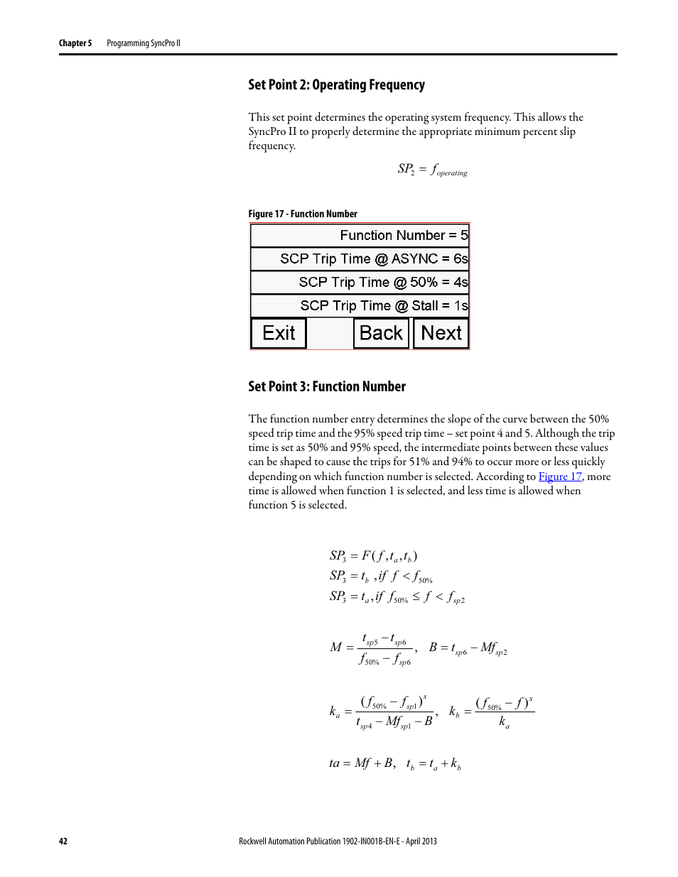 Set point 2: operating frequency, Set point 3: function number | Rockwell Automation 1902 Syncpro II User Manual | Page 40 / 58