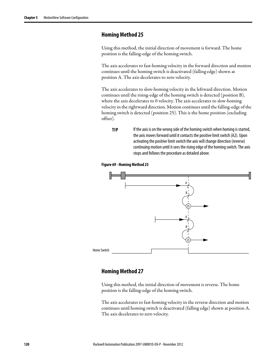 Homing method 25, Homing method 27, Homing method 25 homing method 27 | Rockwell Automation 2097-Vxxx Kinetix 300 EtherNet/IP Indexing Servo Drive User Manual User Manual | Page 120 / 230