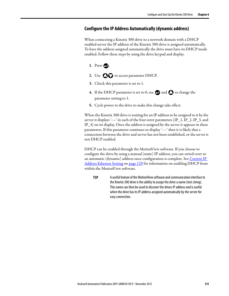 Rockwell Automation 2097-Vxxx Kinetix 300 EtherNet/IP Indexing Servo Drive User Manual User Manual | Page 131 / 230