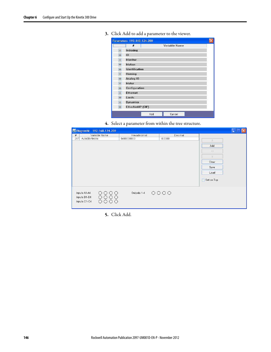 Rockwell Automation 2097-Vxxx Kinetix 300 EtherNet/IP Indexing Servo Drive User Manual User Manual | Page 146 / 230