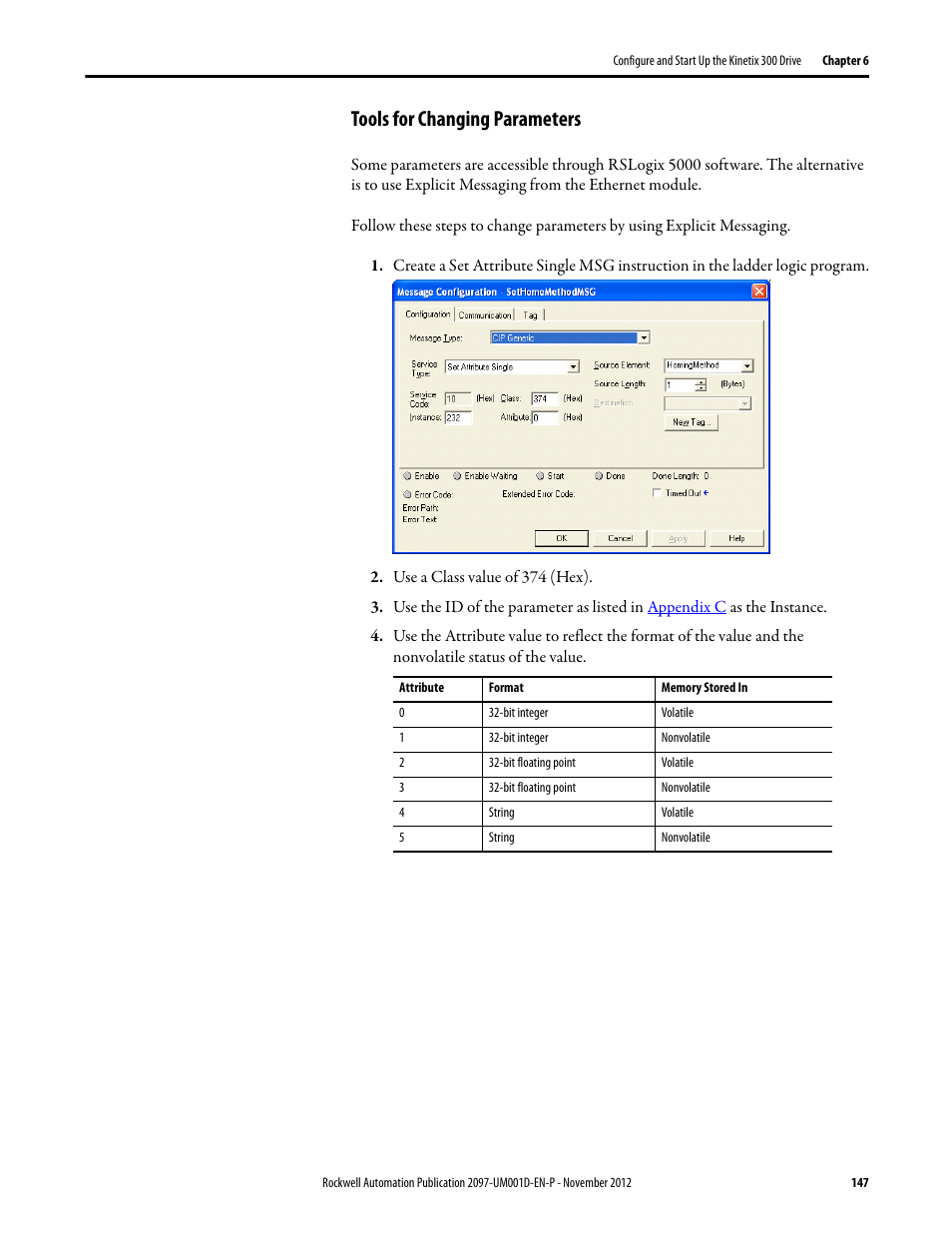 Tools for changing parameters | Rockwell Automation 2097-Vxxx Kinetix 300 EtherNet/IP Indexing Servo Drive User Manual User Manual | Page 147 / 230