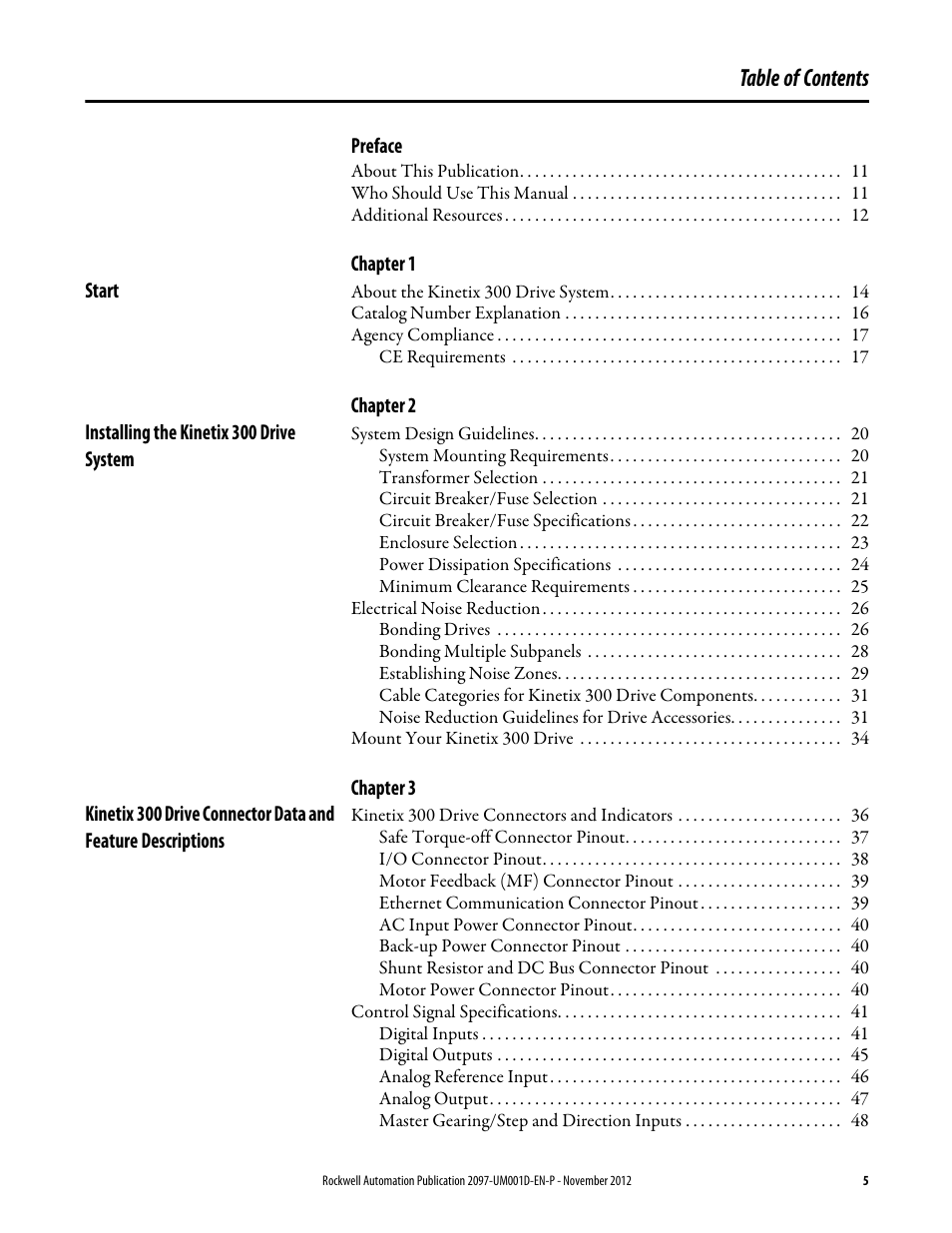 Rockwell Automation 2097-Vxxx Kinetix 300 EtherNet/IP Indexing Servo Drive User Manual User Manual | Page 5 / 230