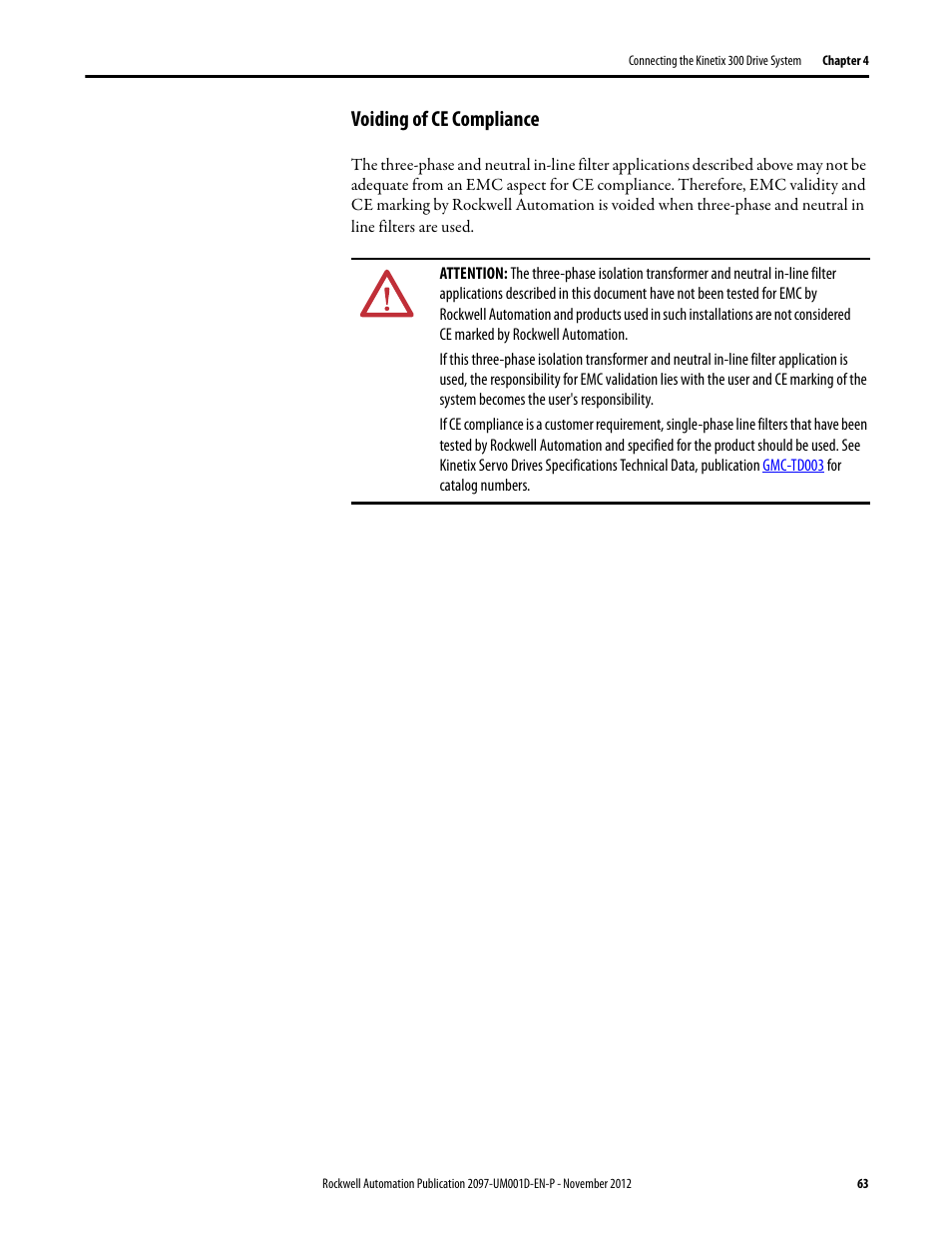 Voiding of ce compliance | Rockwell Automation 2097-Vxxx Kinetix 300 EtherNet/IP Indexing Servo Drive User Manual User Manual | Page 63 / 230
