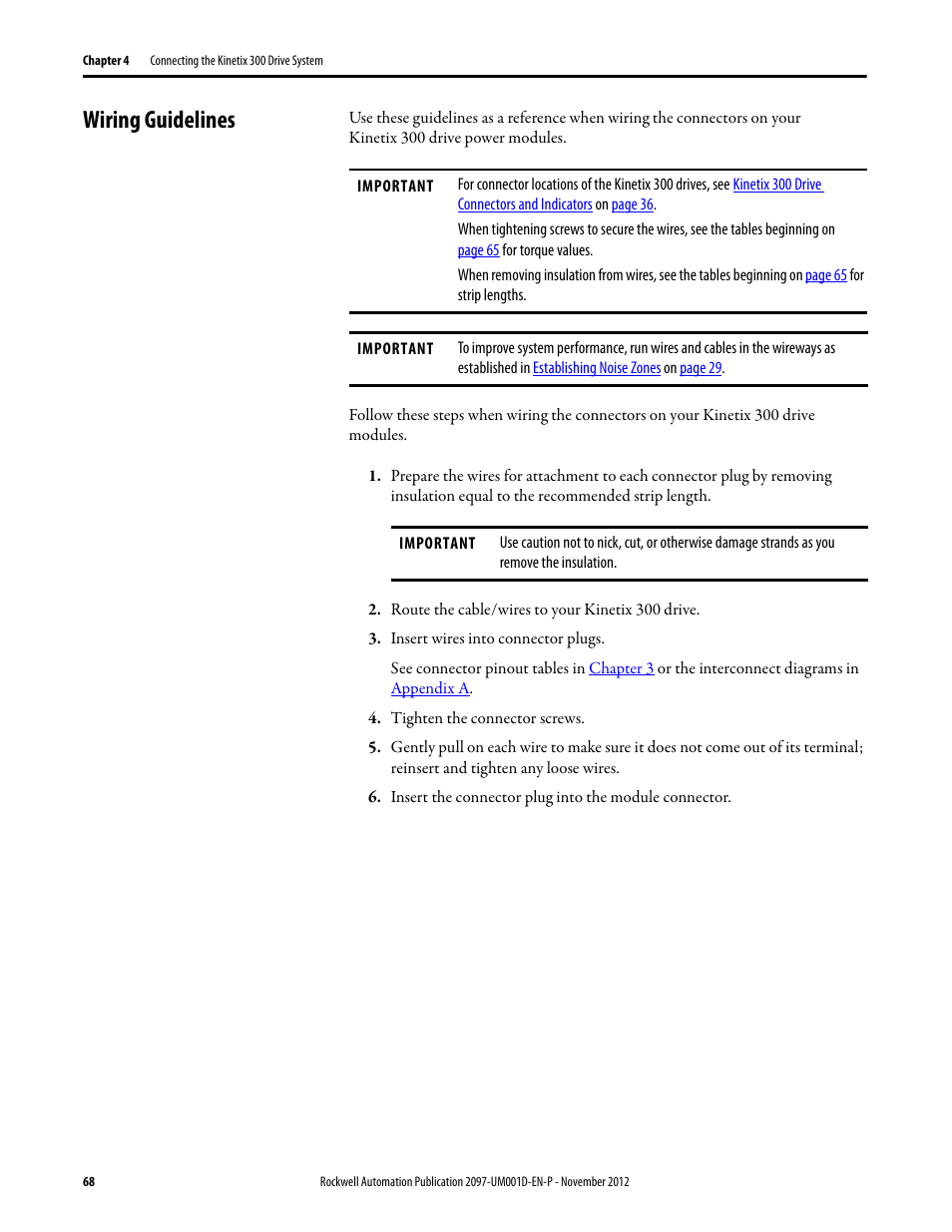 Wiring guidelines | Rockwell Automation 2097-Vxxx Kinetix 300 EtherNet/IP Indexing Servo Drive User Manual User Manual | Page 68 / 230