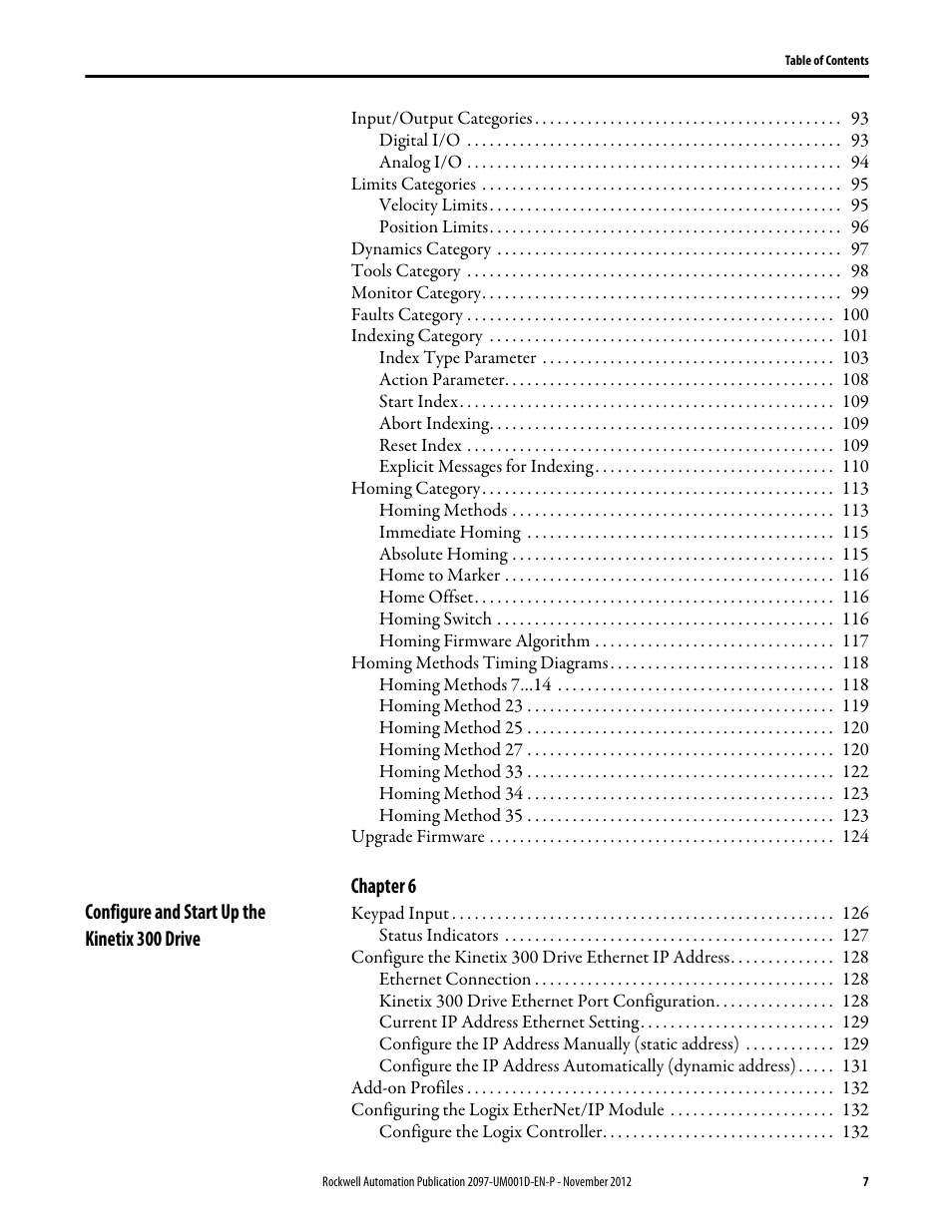 Rockwell Automation 2097-Vxxx Kinetix 300 EtherNet/IP Indexing Servo Drive User Manual User Manual | Page 7 / 230