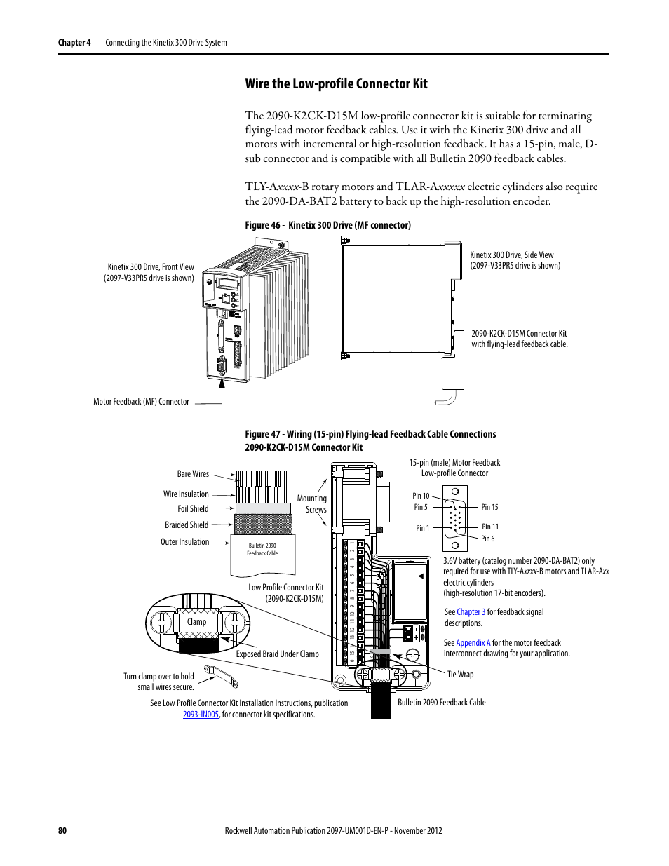 Wire the low-profile connector kit | Rockwell Automation 2097-Vxxx Kinetix 300 EtherNet/IP Indexing Servo Drive User Manual User Manual | Page 80 / 230
