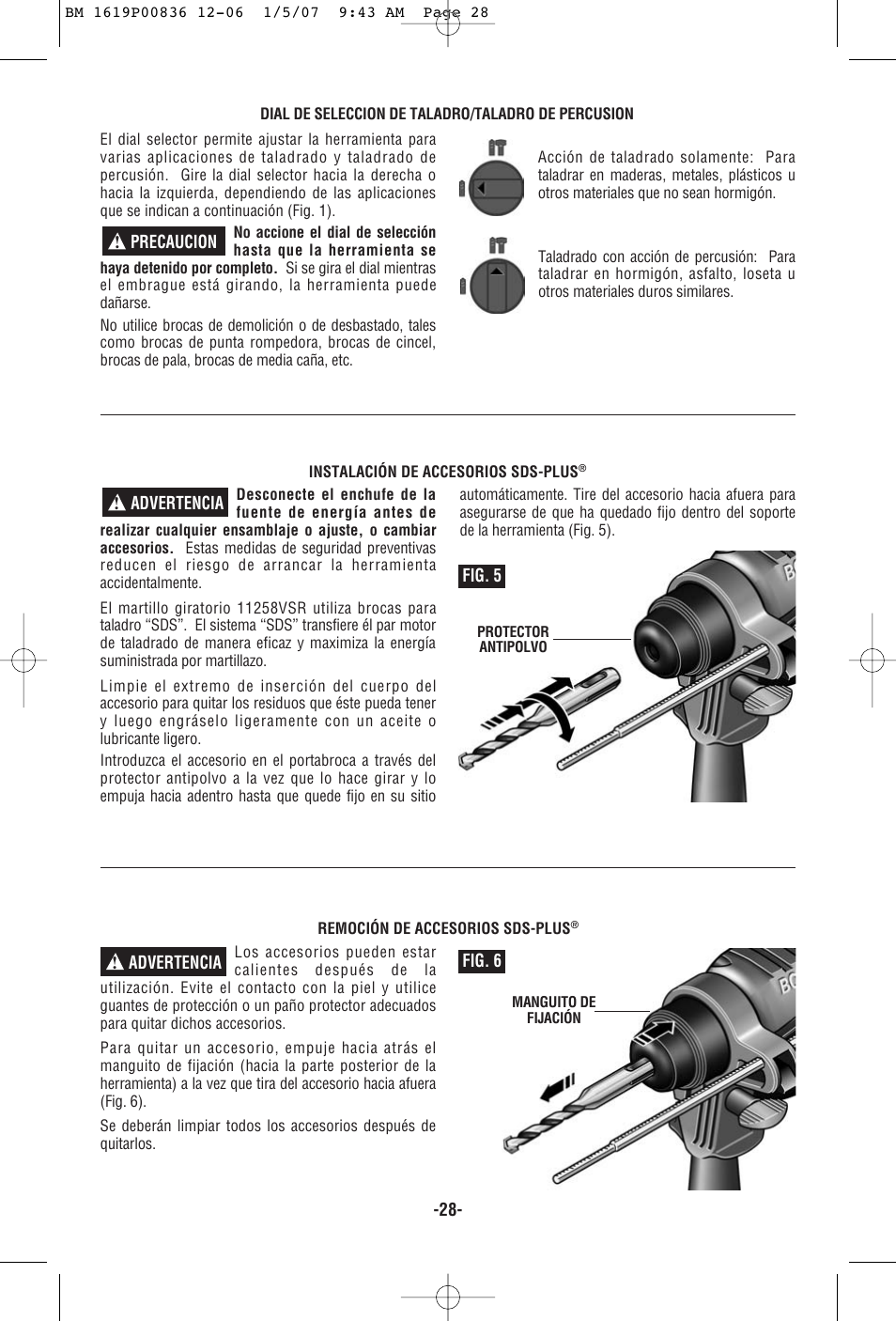 Bosch 11258VSR User Manual | Page 28 / 32