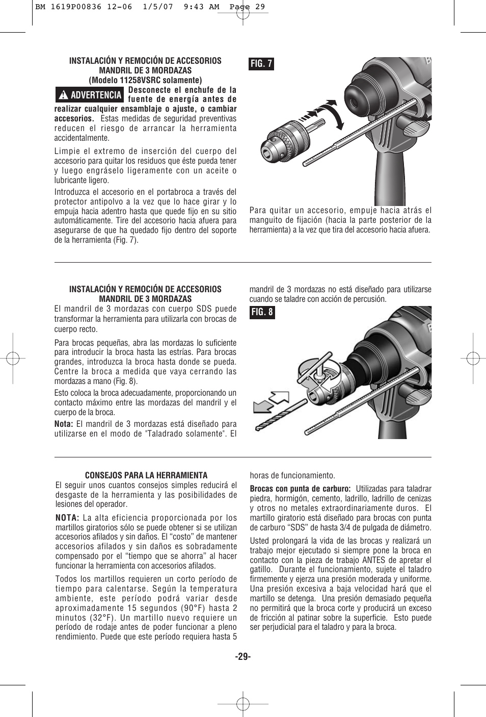 Bosch 11258VSR User Manual | Page 29 / 32