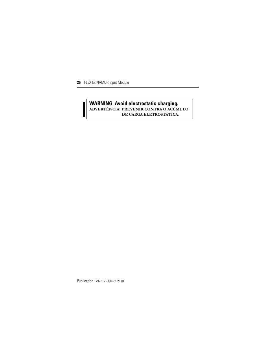 Warning avoid electrostatic charging | Rockwell Automation 1797-IBN16 FLEX Ex NAMUR Input Module User Manual | Page 26 / 28