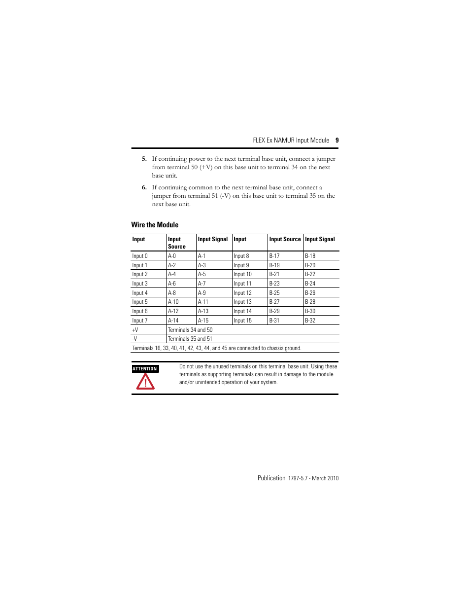 Wire the module | Rockwell Automation 1797-IBN16 FLEX Ex NAMUR Input Module User Manual | Page 9 / 28