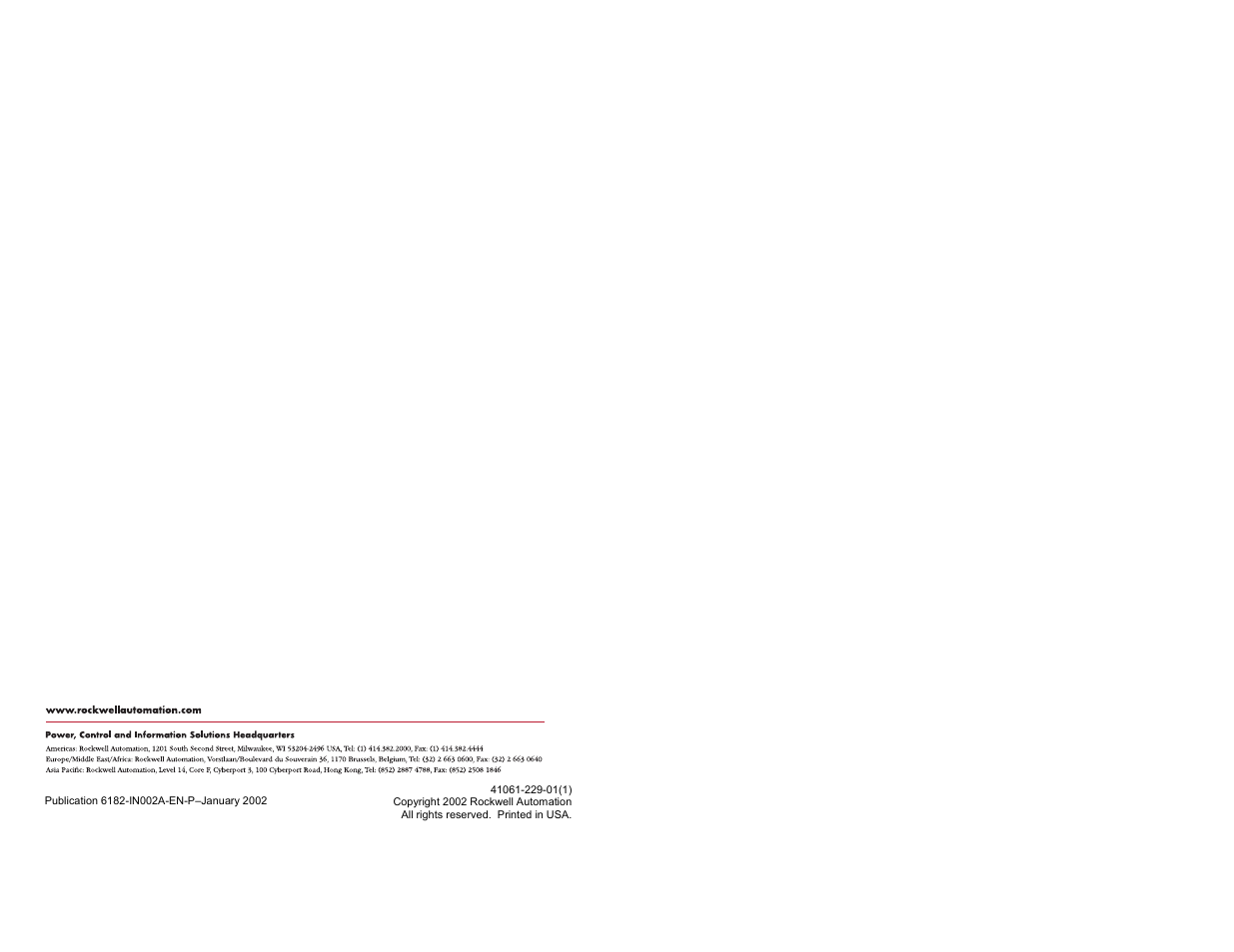 Back cover | Rockwell Automation 6182 DiskOnChip Installation Instructions User Manual | Page 16 / 16