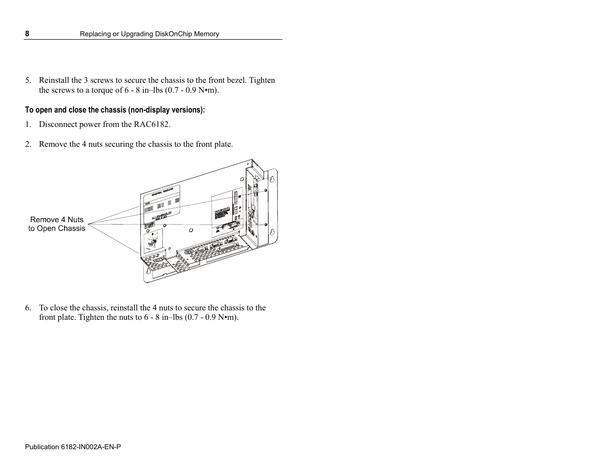 Rockwell Automation 6182 DiskOnChip Installation Instructions User Manual | Page 8 / 16