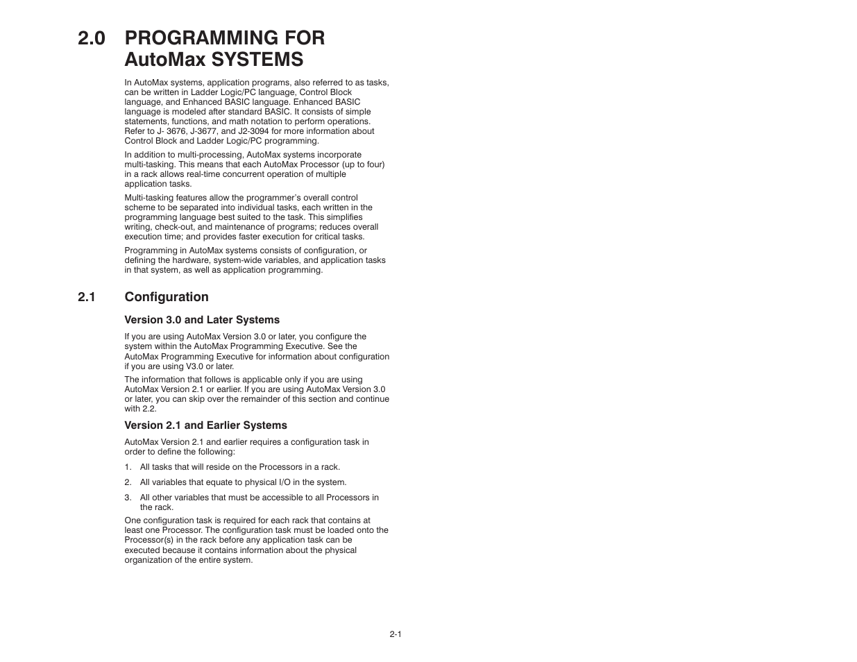 0 - programming for automax systems, 1 configuration, 0 programming for automax systems | Rockwell Automation 57C610 Enhanced Basic Language, AutoMax User Manual | Page 13 / 146