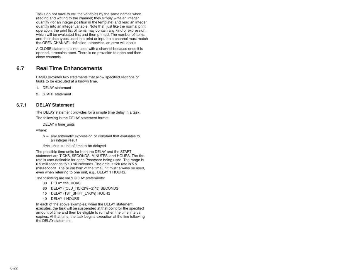 7 real time enhancements | Rockwell Automation 57C610 Enhanced Basic Language, AutoMax User Manual | Page 62 / 146