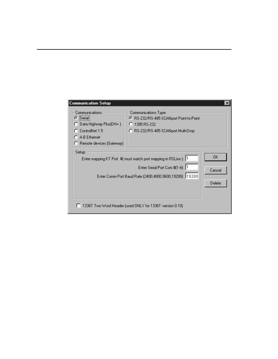 Setting the communication information, Setting the communication information -6 | Rockwell Automation 9303 DRIVE TOOLS32 GETTING STARTED User Manual | Page 34 / 90