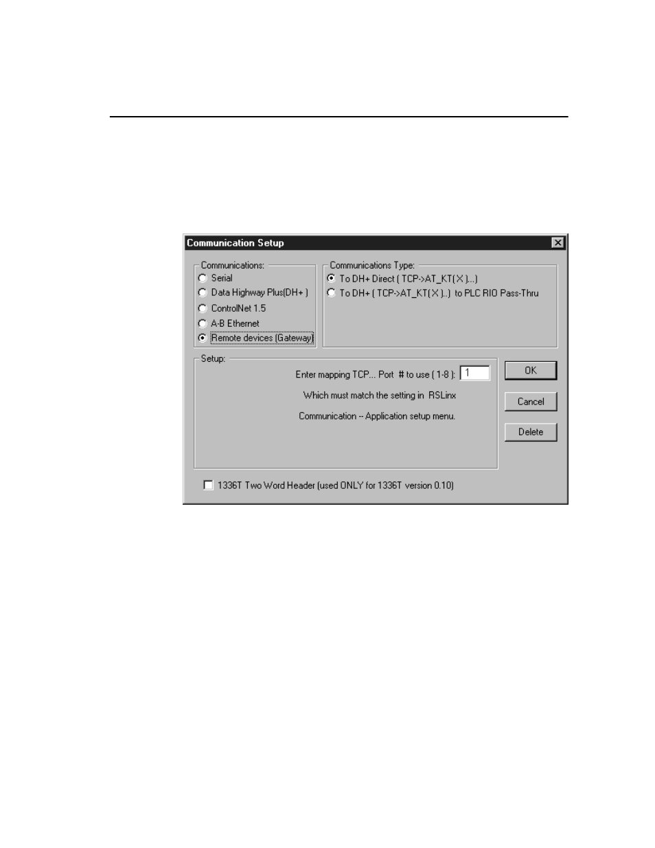 Setting the communication information, Setting the communication information -5 | Rockwell Automation 9303 DRIVE TOOLS32 GETTING STARTED User Manual | Page 83 / 90