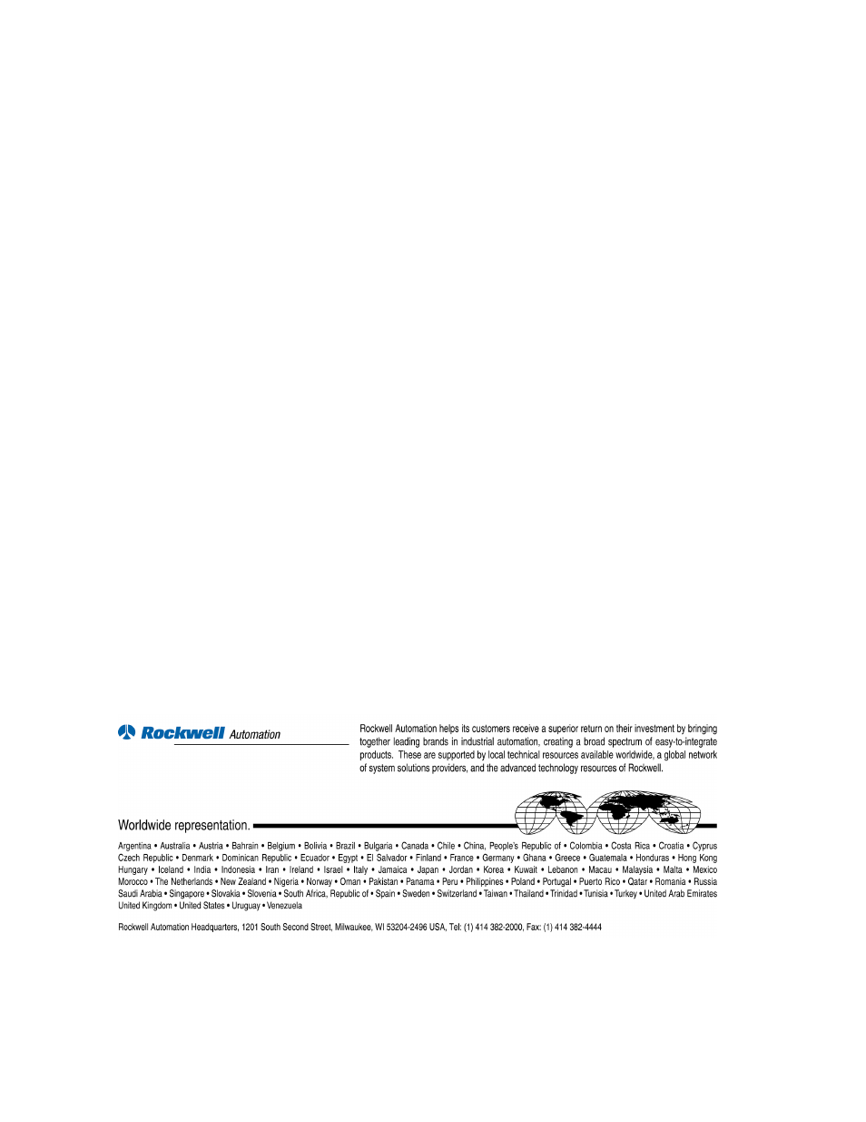 Back cover | Rockwell Automation 9303 DRIVE TOOLS32 GETTING STARTED User Manual | Page 90 / 90