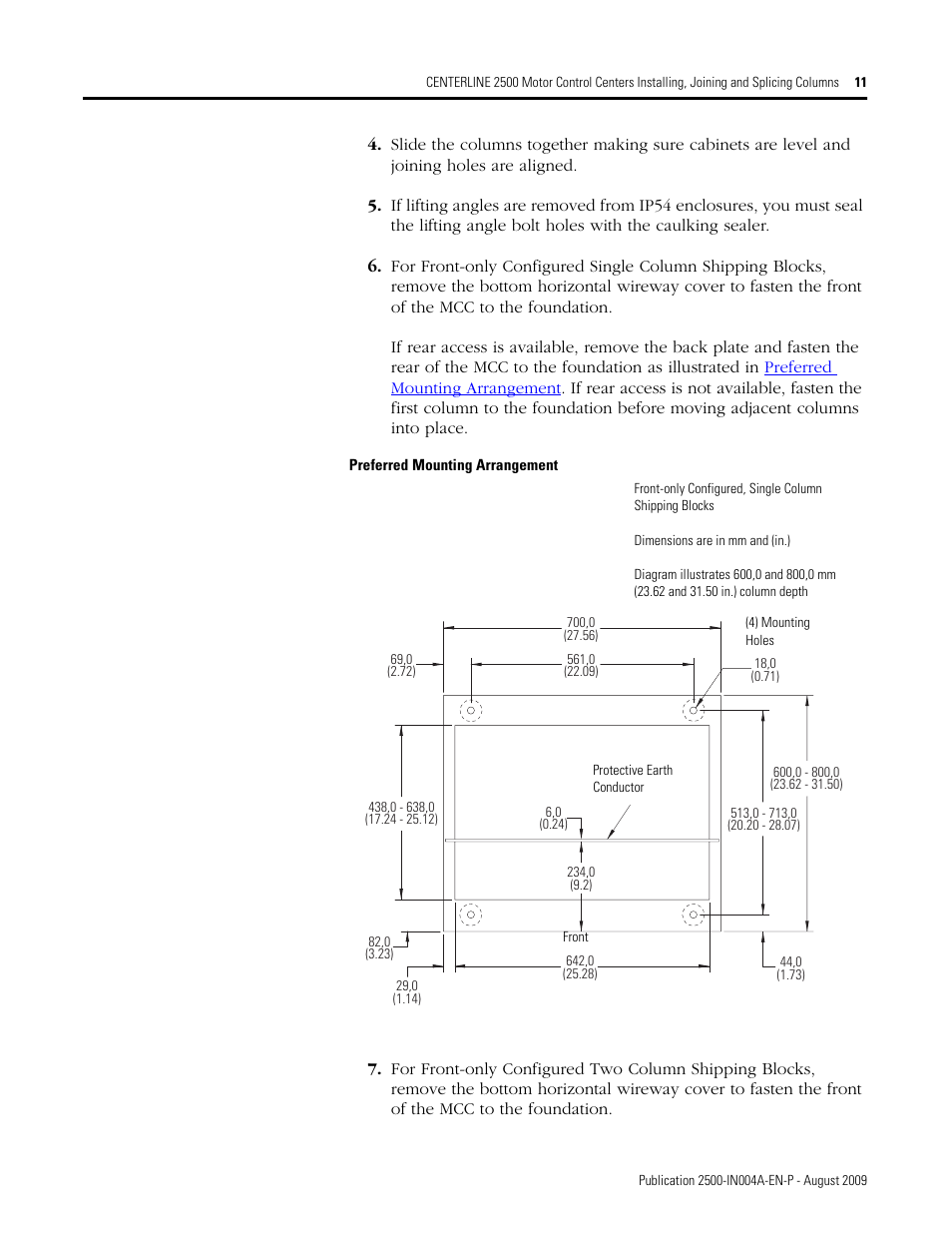 Rockwell Automation 2500 CENTERLINE MCC Joining and Splicing Columns User Manual | Page 11 / 24