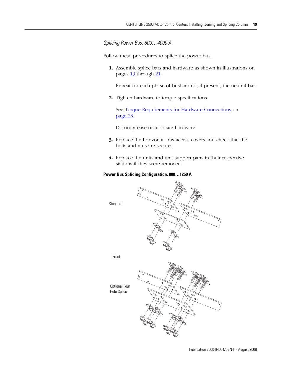 Rockwell Automation 2500 CENTERLINE MCC Joining and Splicing Columns User Manual | Page 19 / 24