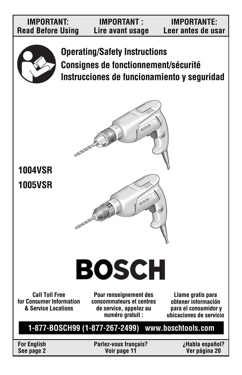 Bosch 1004VSR User Manual | 32 pages