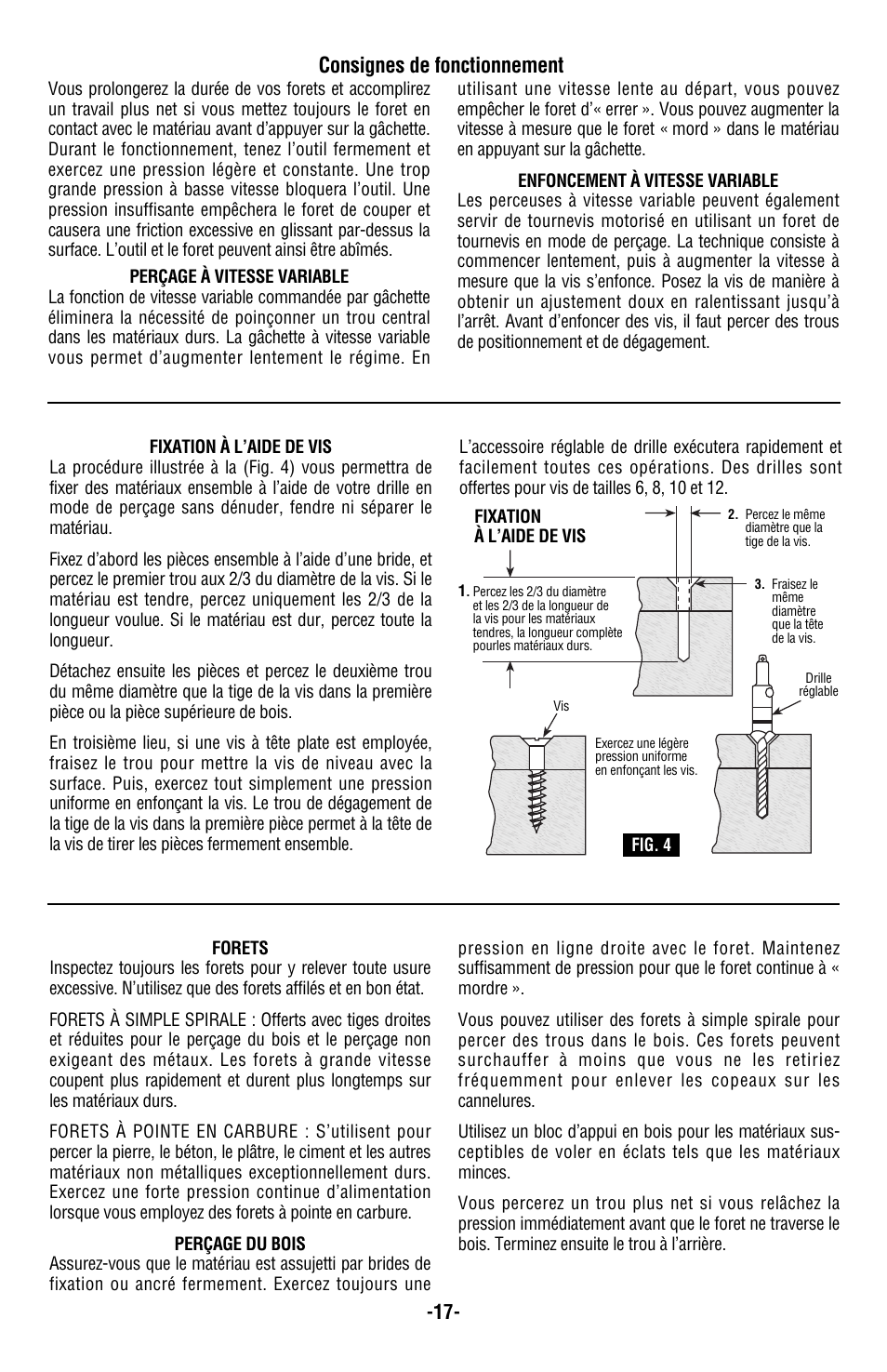 Consignes de fonctionnement | Bosch 1004VSR User Manual | Page 17 / 32