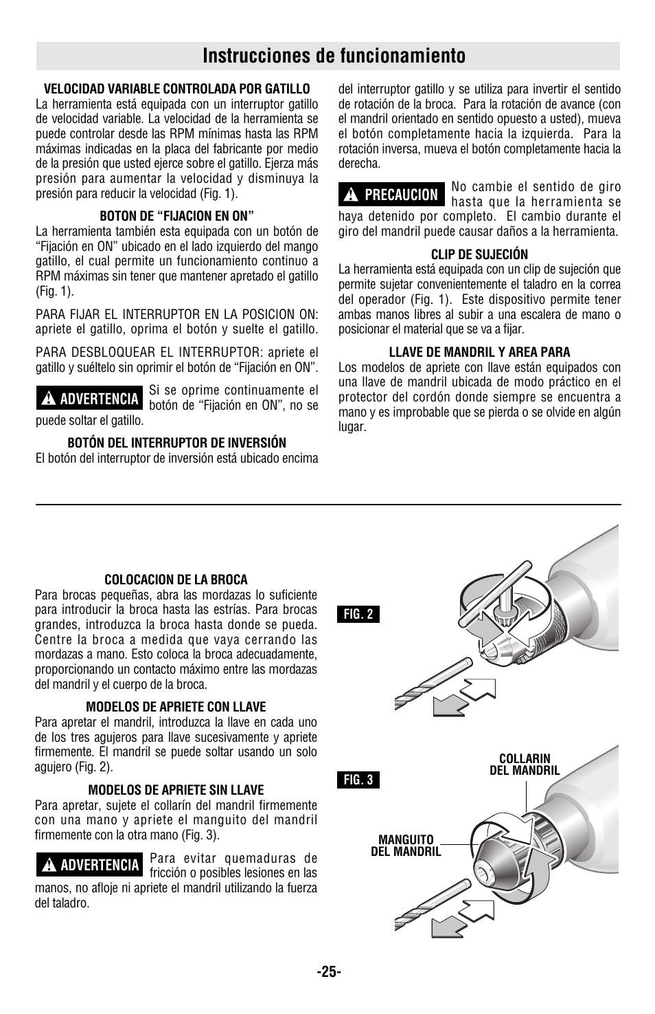 Instrucciones de funcionamiento | Bosch 1004VSR User Manual | Page 25 / 32