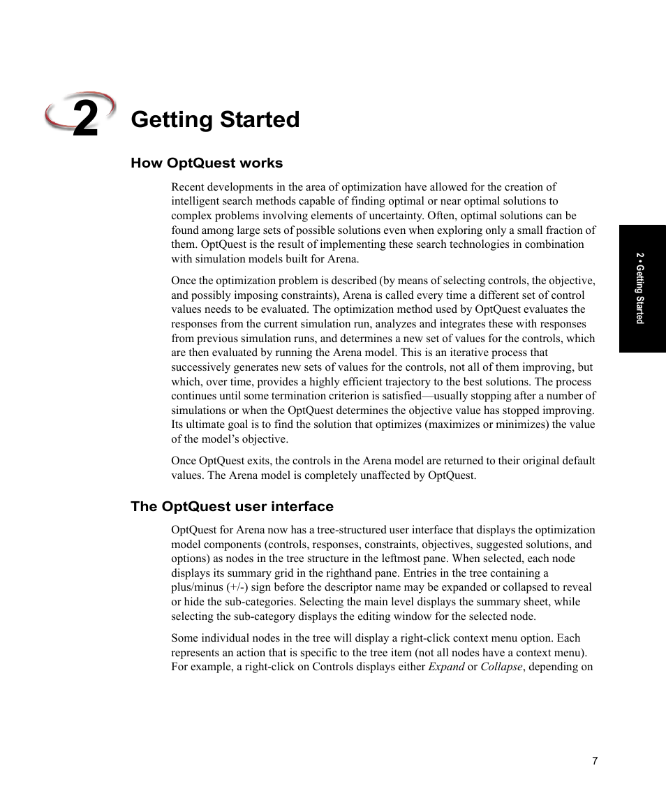Getting started, How optquest works, The optquest user interface | How optquest works the optquest user interface | Rockwell Automation Arena OptQuest Users Guide User Manual | Page 11 / 54