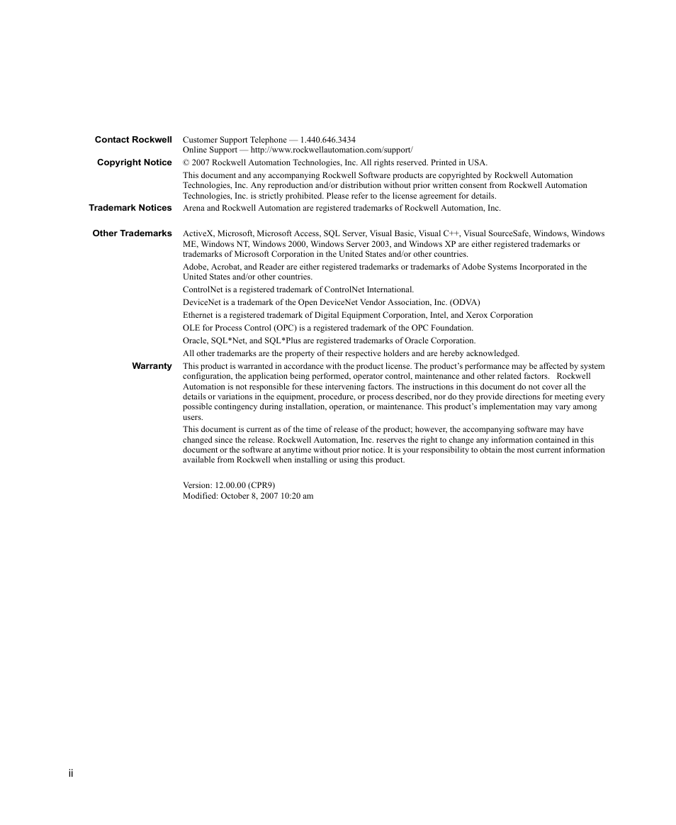 Rockwell Automation Arena OptQuest Users Guide User Manual | Page 2 / 54